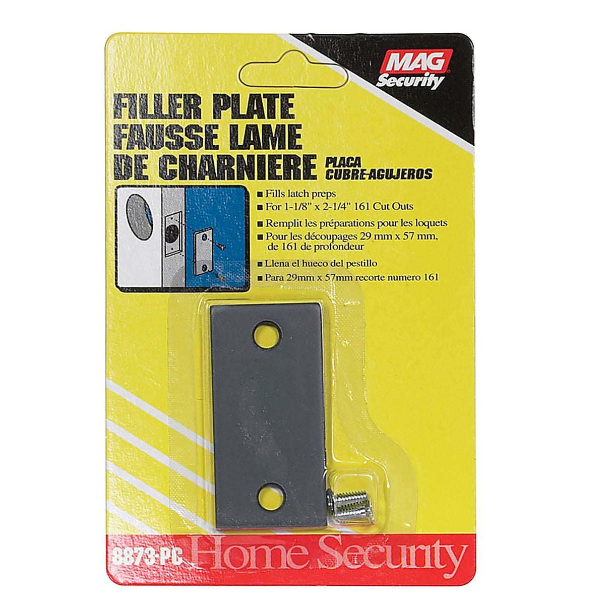 Prime-Line - U9521 - Gray Steel Edge Filler Plate - 1/Pack