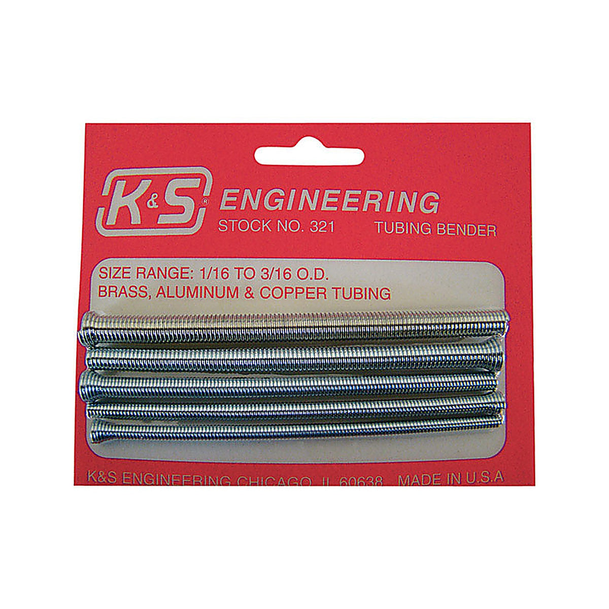 K&S - 321 - 3/16 in. Tubing Bender 4-3/8 in. L Silver 5 pk