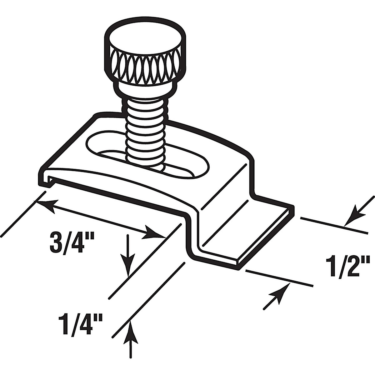 Prime-Line - PL7940 - White Aluminum Storm Door Clip For 1/4 inch 8 pk