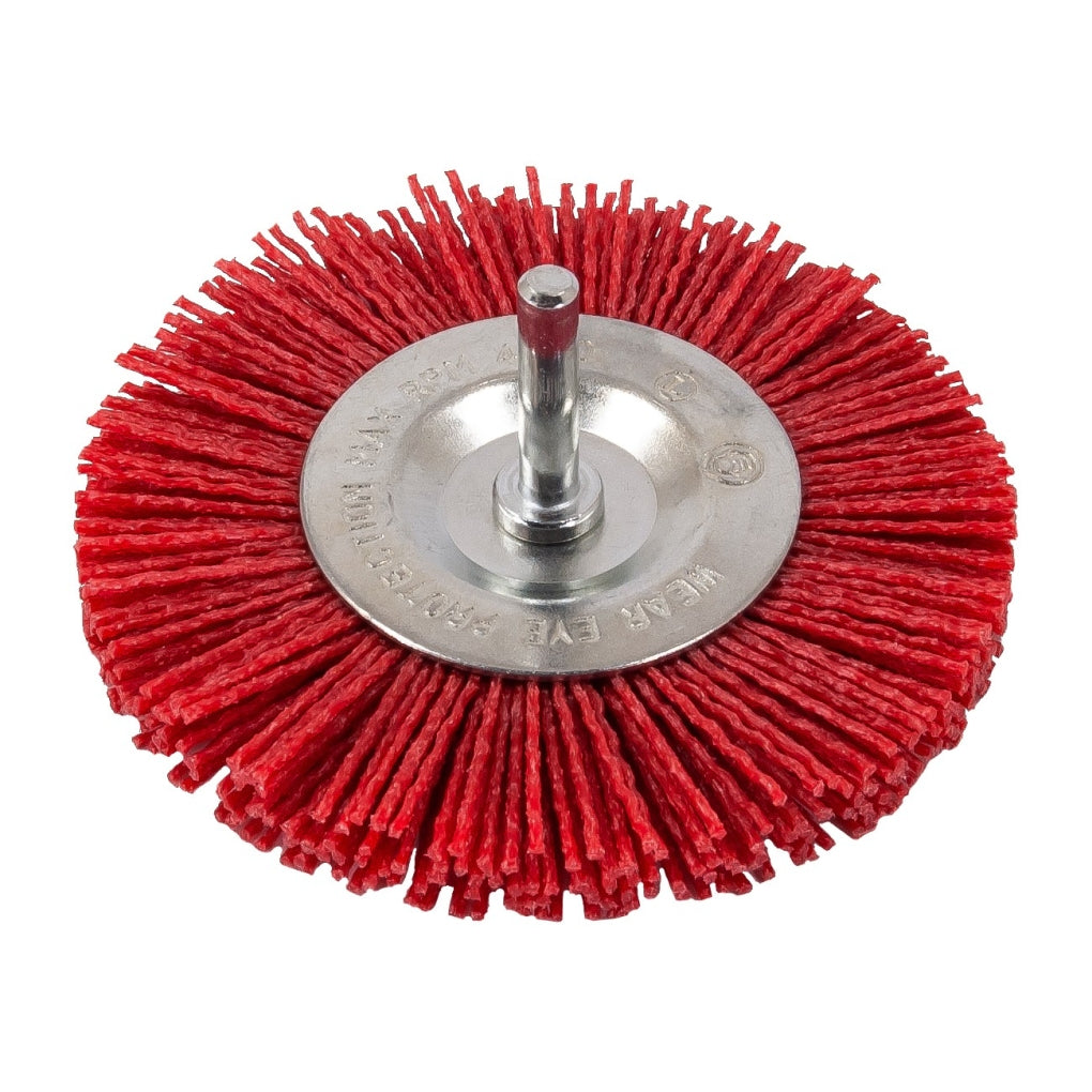 AES|51884|Filament Wheel Brush, 4 in, 1/4 in Shank, Nylon