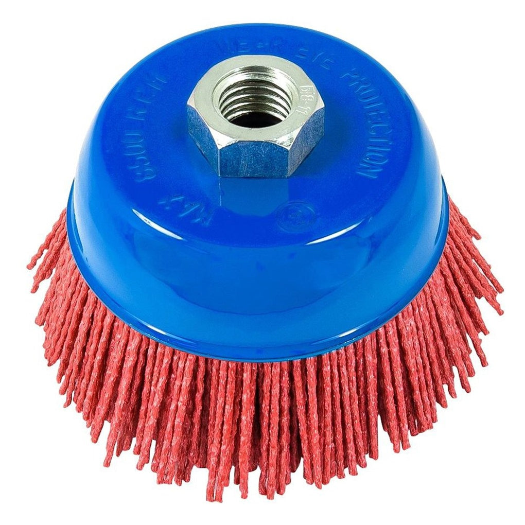 AES|51885|Filament Cup Brush, 4 in, 5/8 - 11, 180 Grit, Nylon