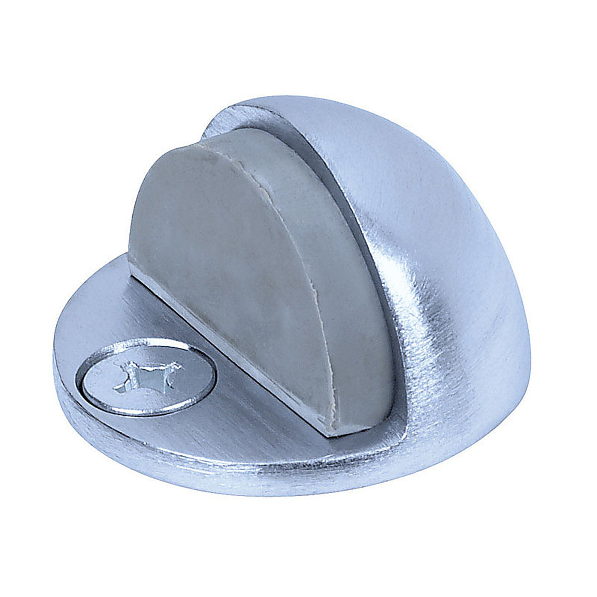 Tell - DT100033 - Aluminum Satin Chrome Silver Door Stop Mounts to floor