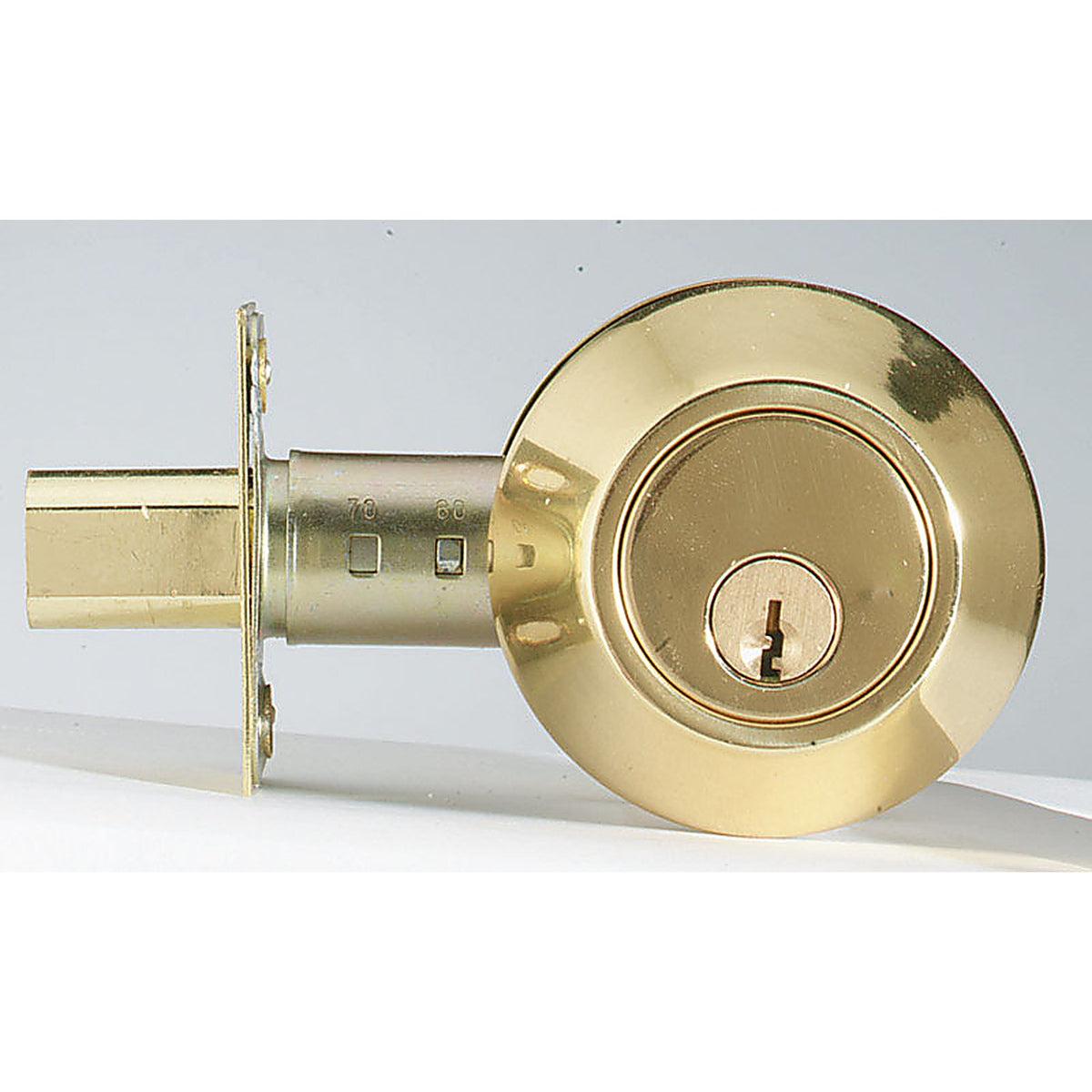 Home Plus - LA2130 - Polished Brass Brass Single Cylinder Deadbolt