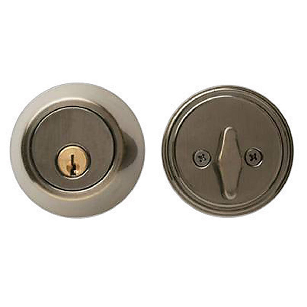 Home Plus - LA2131 - Antique Brass Brass Single Cylinder Deadbolt