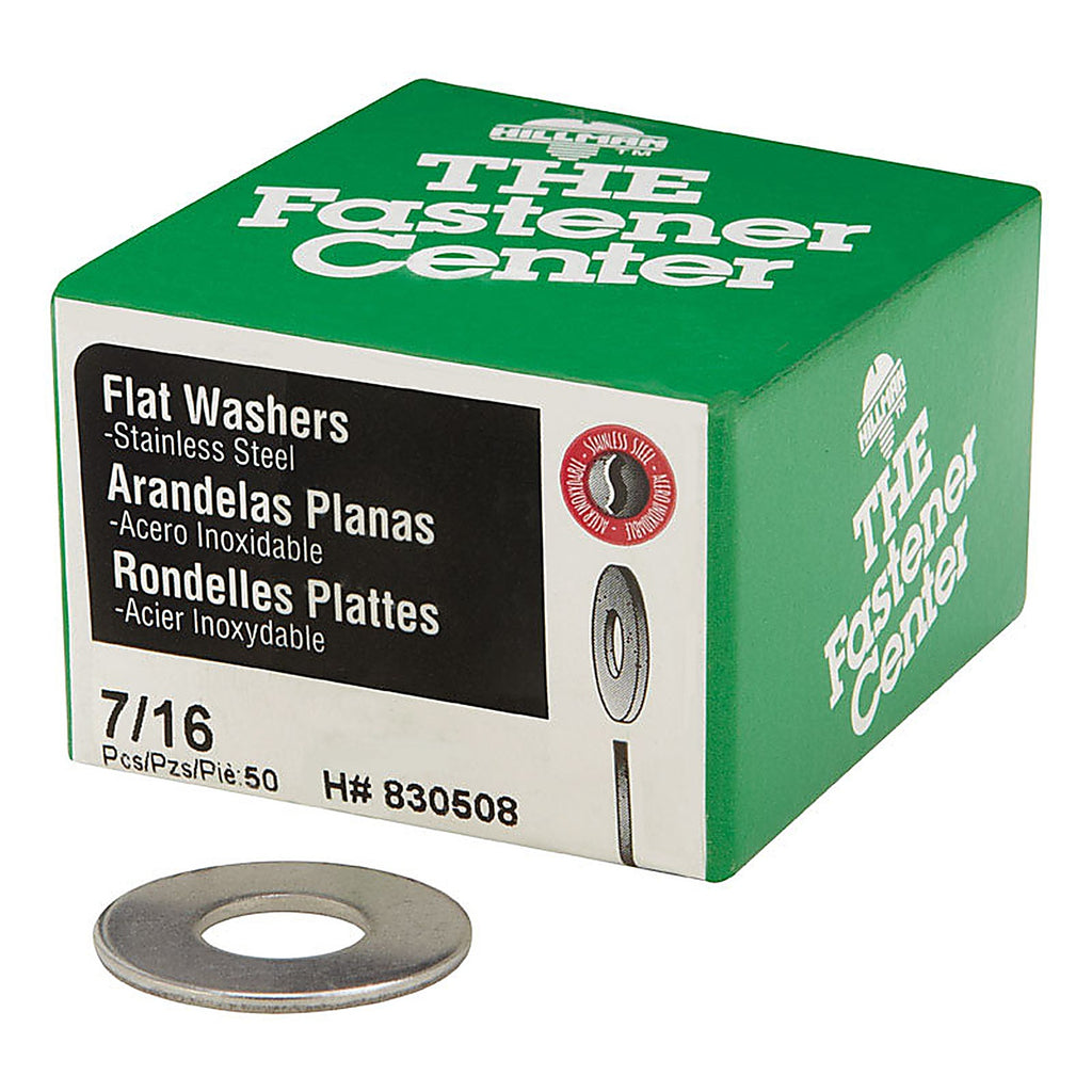 Hillman - 830508 - Stainless Steel 7/16 in. Flat Washer - 50/Pack