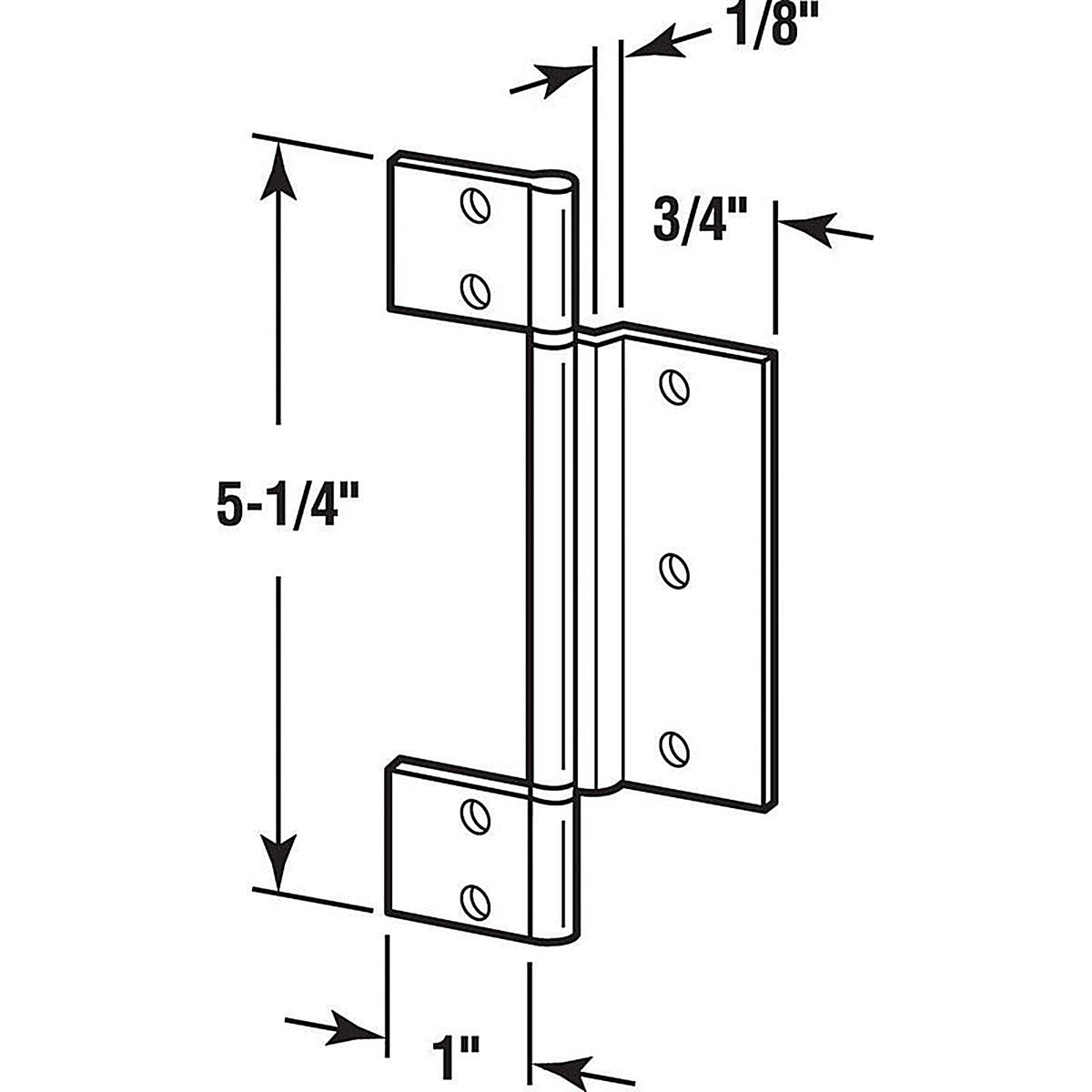 Prime-Line - K5093 - 3/4 in. L Natural Door Hinge 1 pk