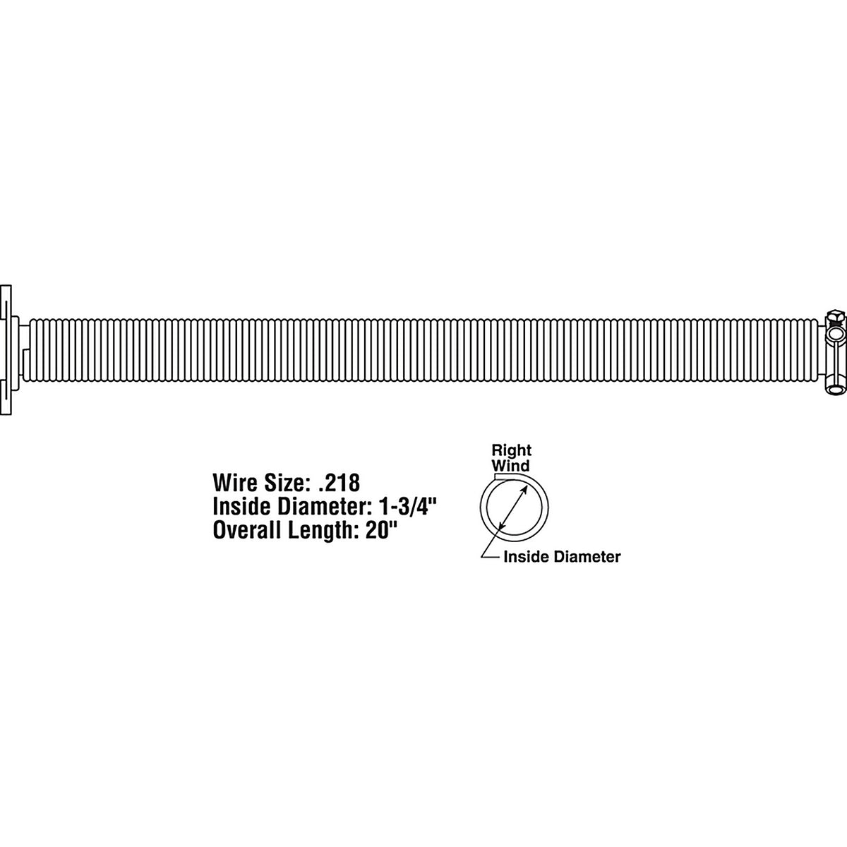Prime-Line - GD12226 - 20 in. L 150 lb Garage Door Torsion Spring
