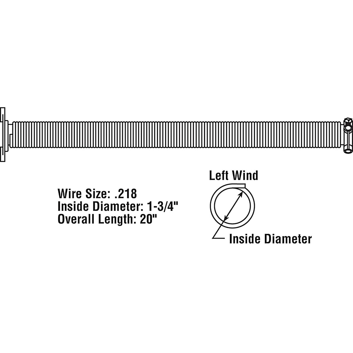 Prime-Line - GD12227 - 20 in. L 150 lb Garage Door Torsion Spring