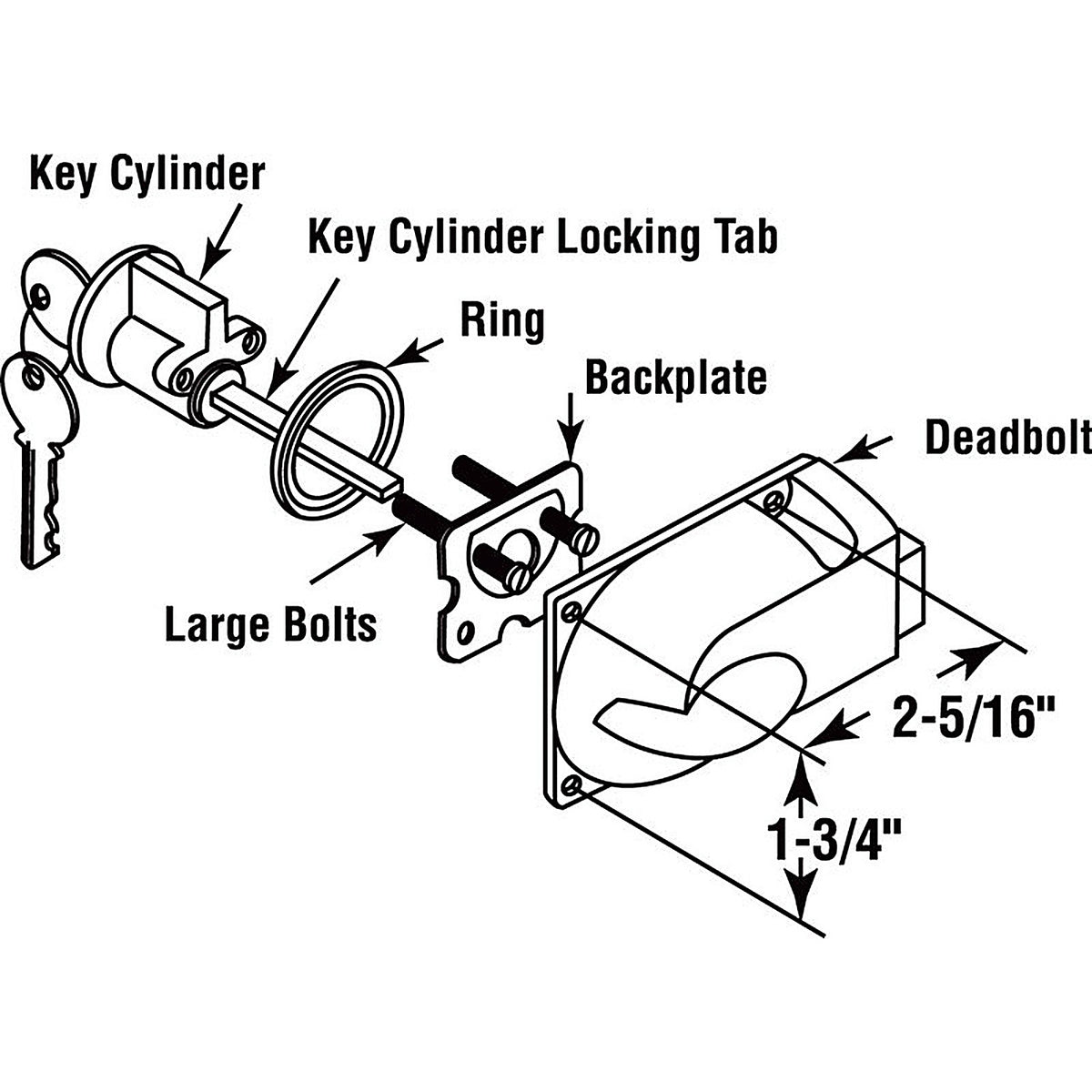 Prime-Line - GD52119 - 1.5 in. W X 3.75 L Diecast Deadbolt Lock