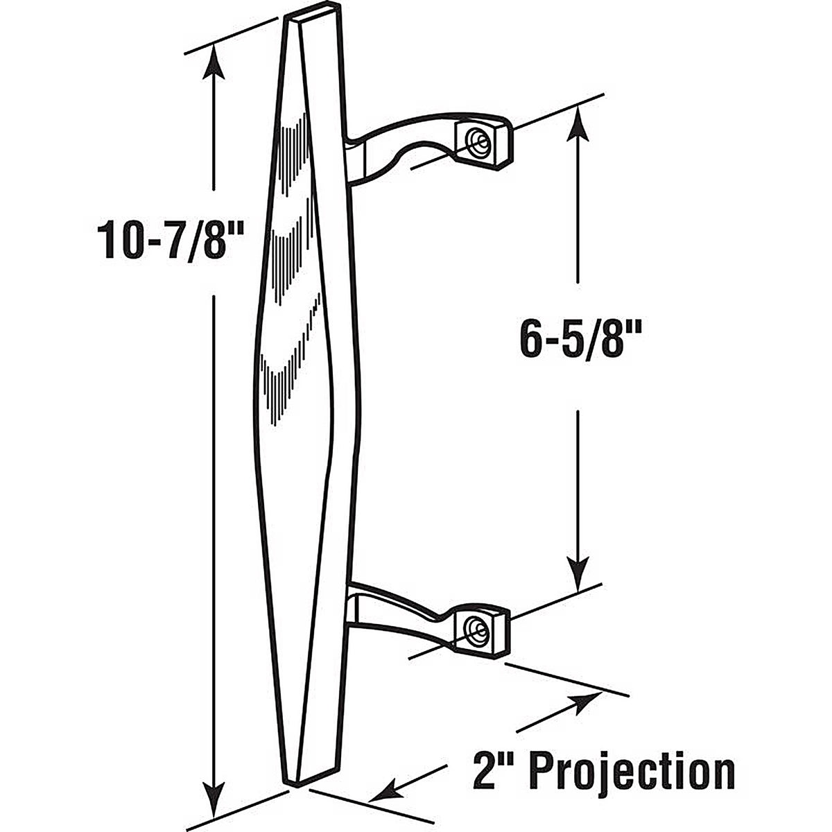 Prime-Line - C 1069 - 1 in. L Chrome Plated Brown Metal Patio Door Pull