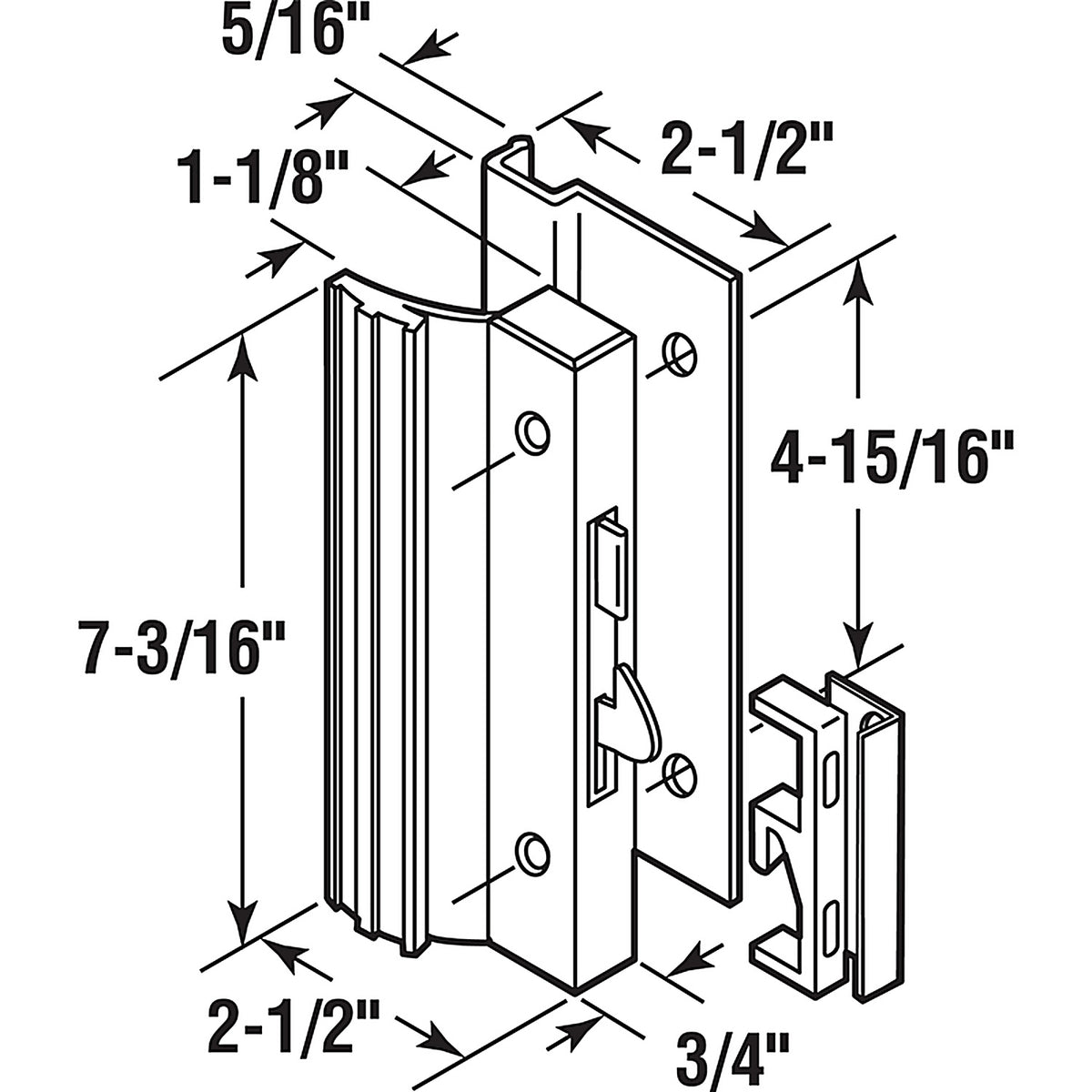 Prime-Line - C 1001 - Steel Indoor and Outdoor Patio Door Handle Set