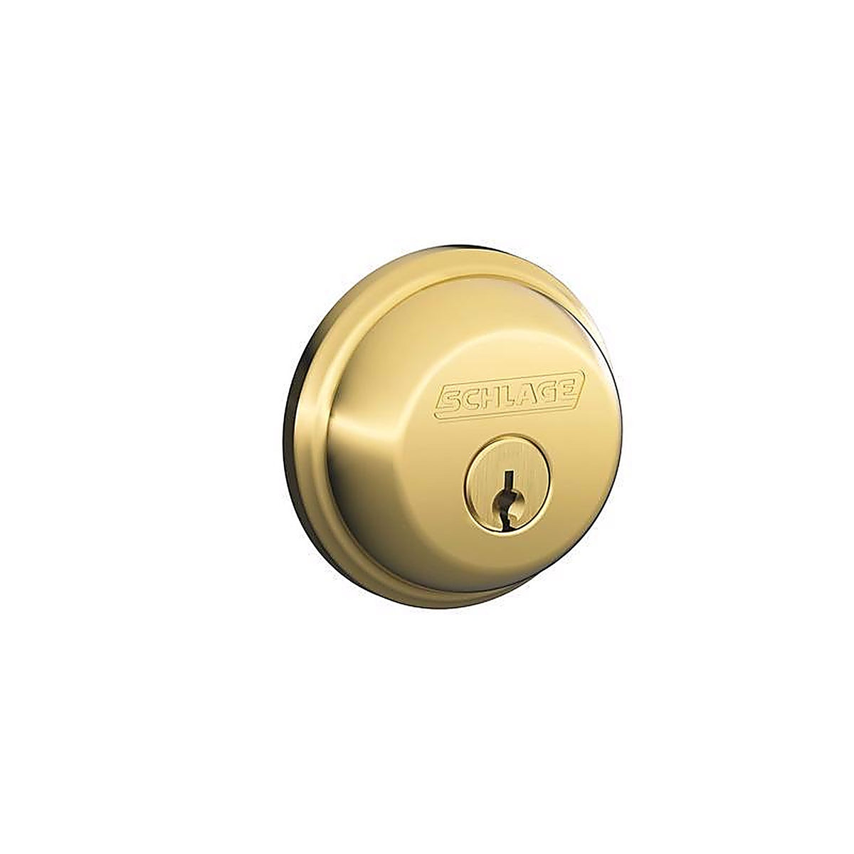 Schlage - B60 N G 505 605 - Bright Brass Zinc Single Cylinder Deadbolt