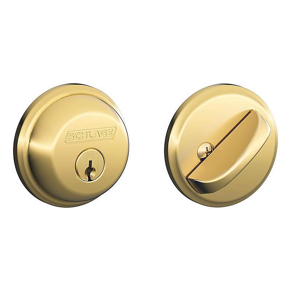 Schlage - B60 N G 505 605 - Bright Brass Zinc Single Cylinder Deadbolt