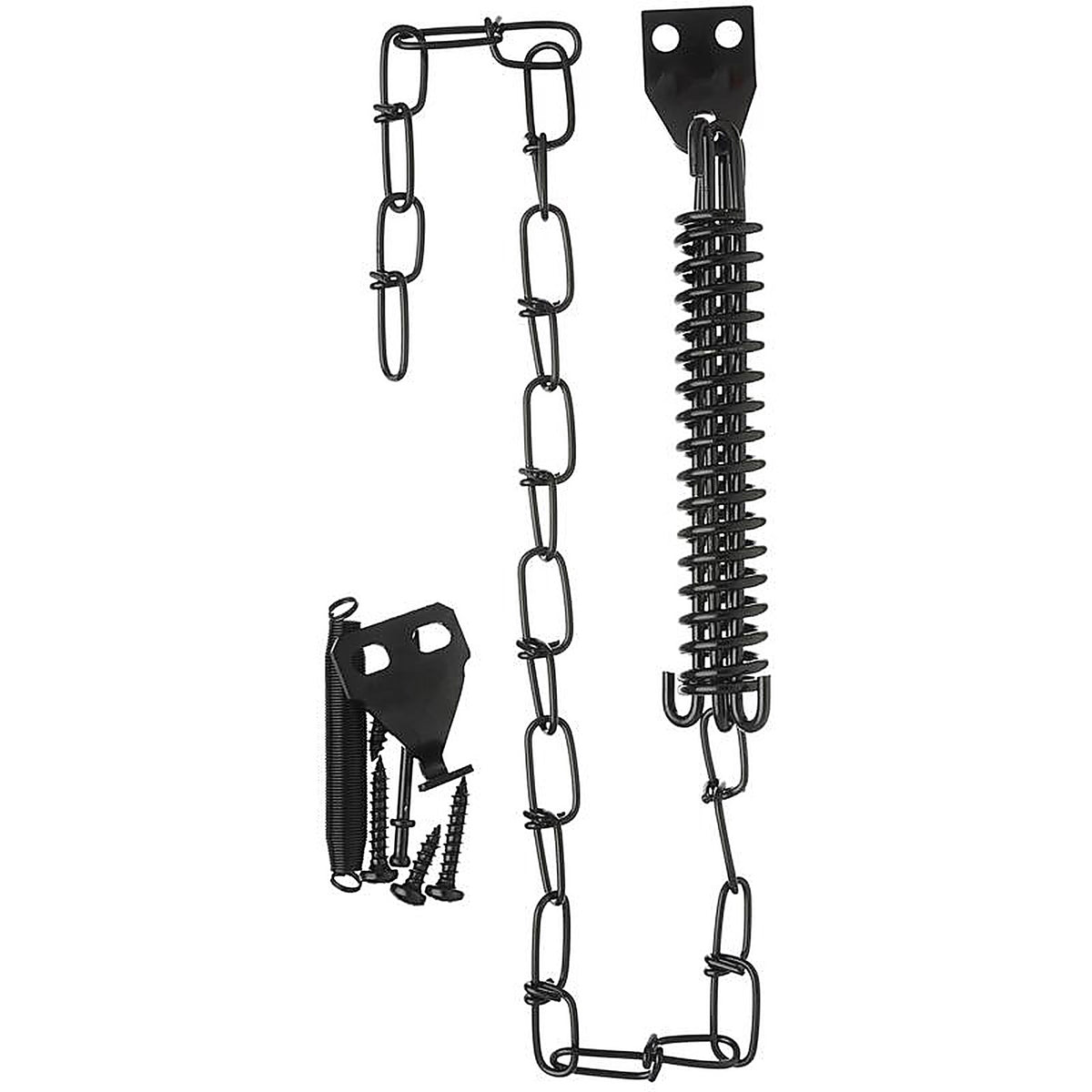 Wright - V11BL - Galvanized Black Steel Spring & Chain Door Retainer 1 pk