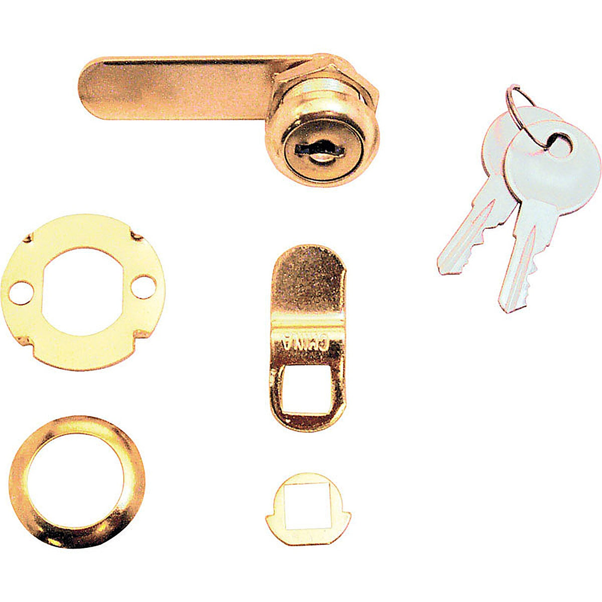 Prime-Line - U9942 - Bright Brass Gold Steel Cabinet/Drawer Lock