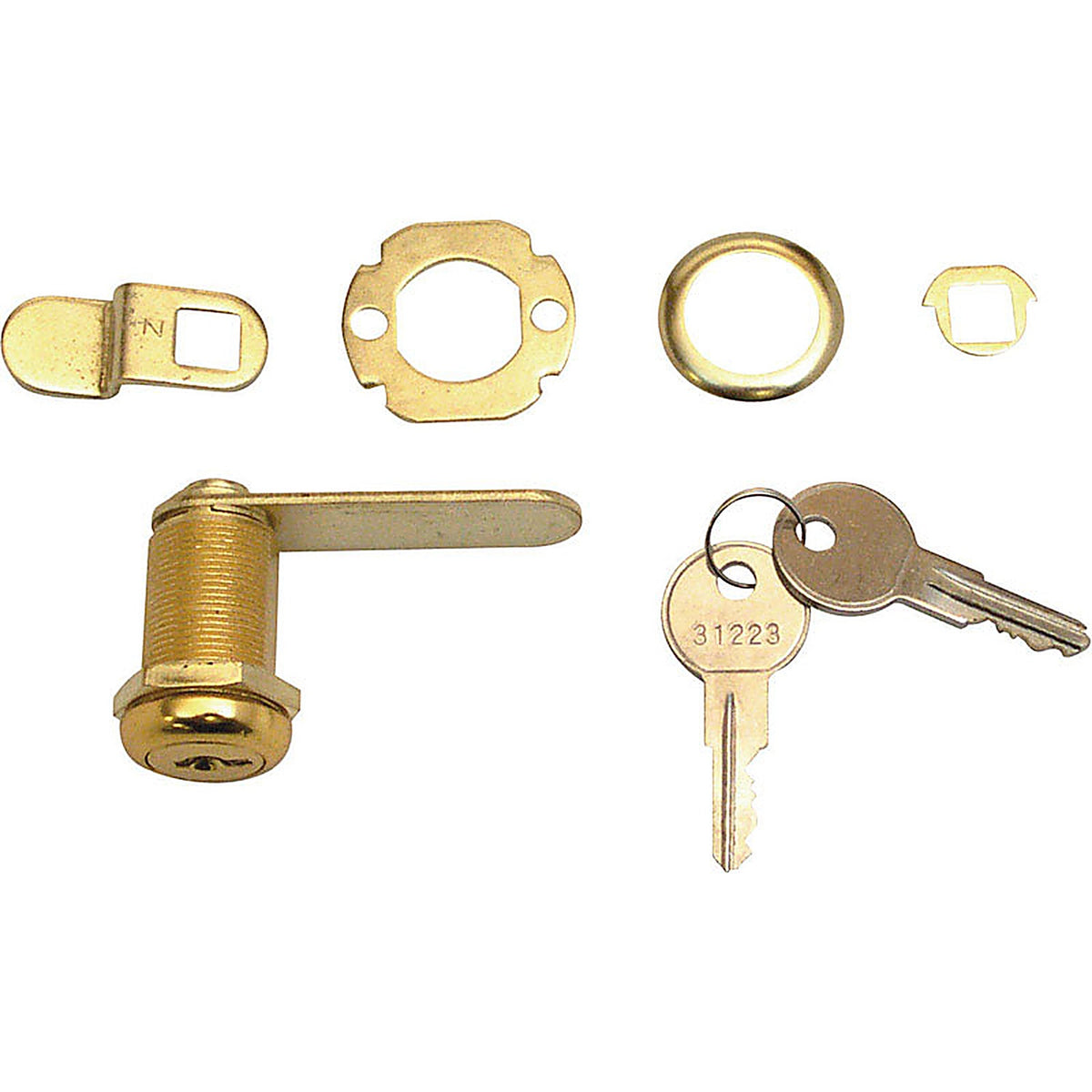 Prime-Line - U9946 - Bright Brass Gold Steel Cabinet/Drawer Lock