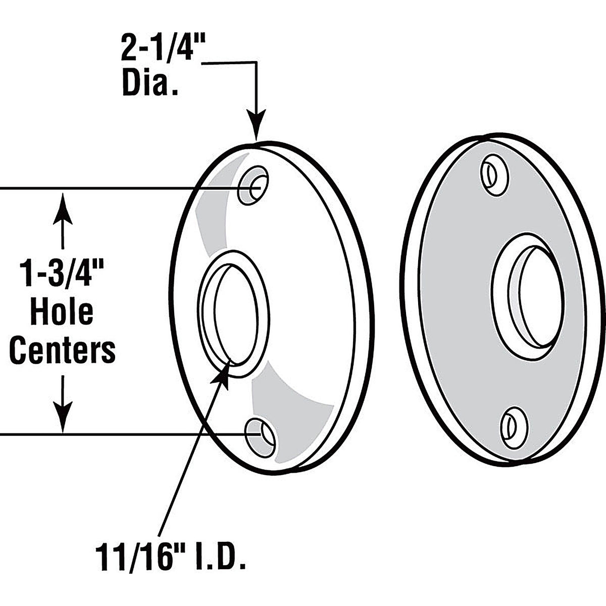 Prime-Line - E2439 - Chrome Silver Steel Door Knob Rosettes - 2/Pack