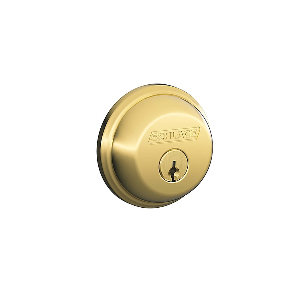 Schlage - B60605 - B-Series Bright Brass Brass Single Cylinder Deadbolt