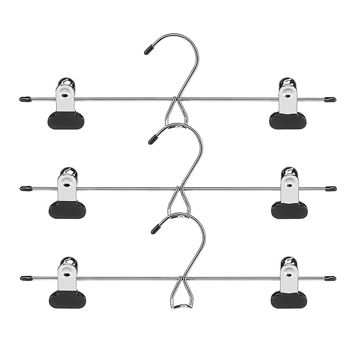 Whitmor - 6021-181-D - 2 in. H x 13 in. W x 4 in. L Steel Black Skirt/Slack Hanger - 3/Pack