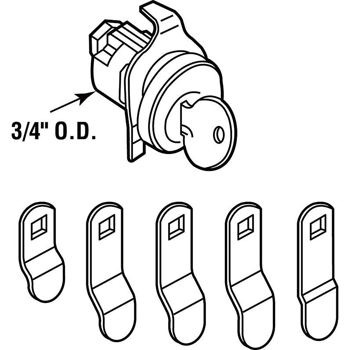 Prime-Line - S4533 - Nickel Steel Counter Clockwise Mailbox Lock