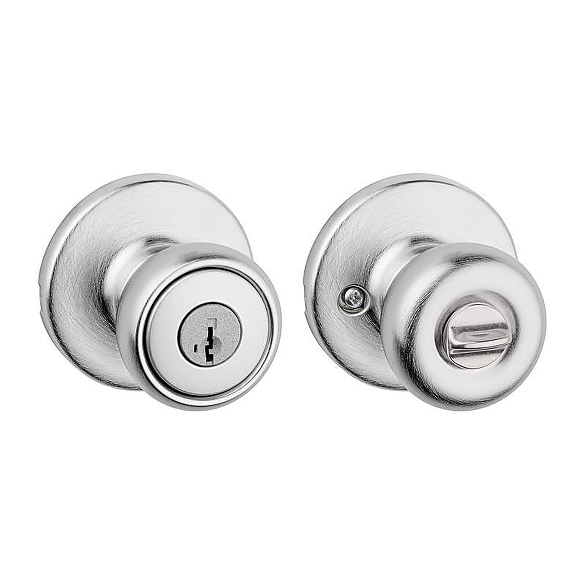 Kwikset - 94002-871 - Tylo Satin Chrome Entry Knobs ANSI/BHMA Grade 3 1-3/4 in.