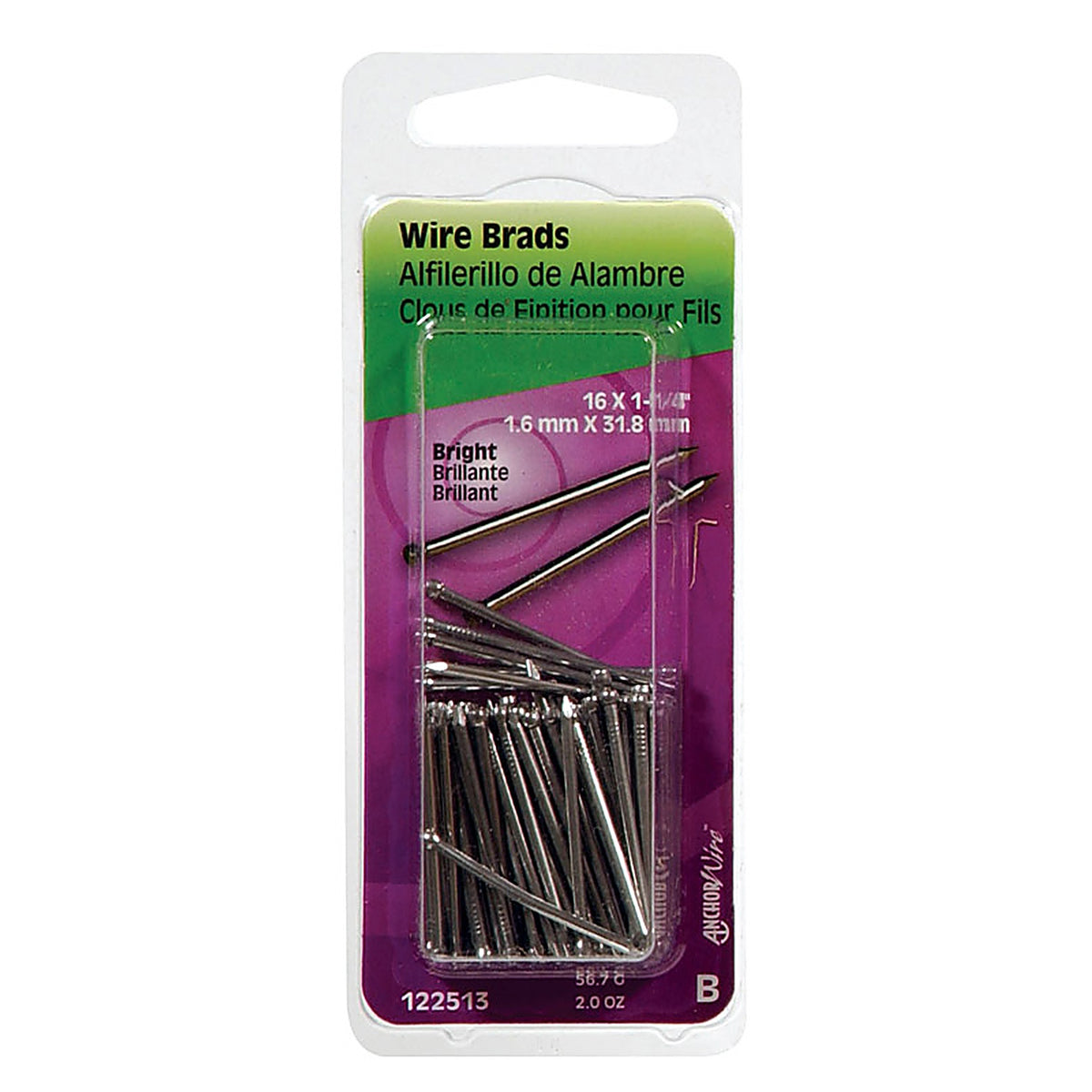 Hillman - 122513 - 16 Ga. x 1-1/4 in. L Bright Steel Brad Nails - 1/Pack 2 oz.