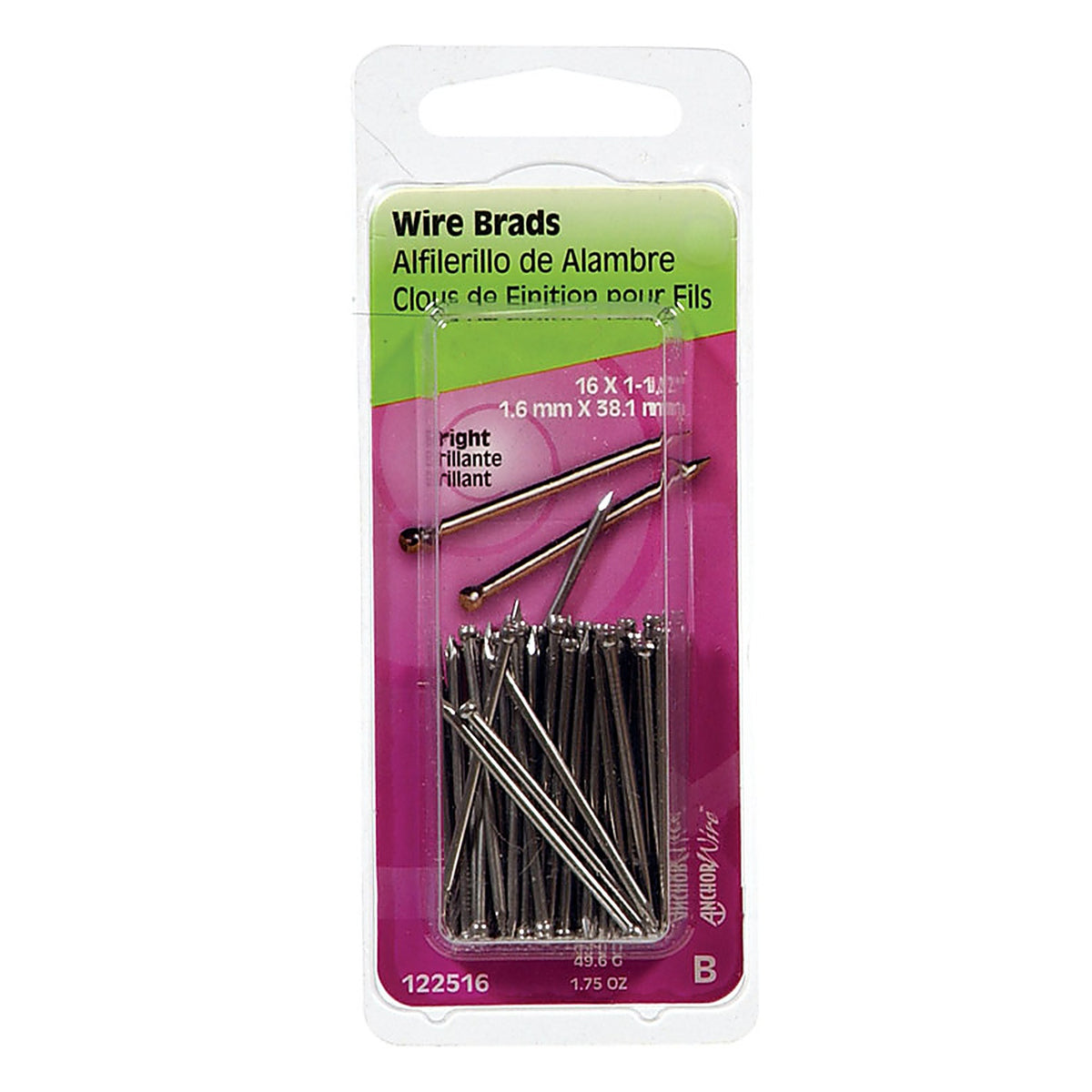 Hillman - 122516 - 16 Ga. x 1-1/2 in. L Bright Steel Brad Nails - 1/Pack 1.75 oz.