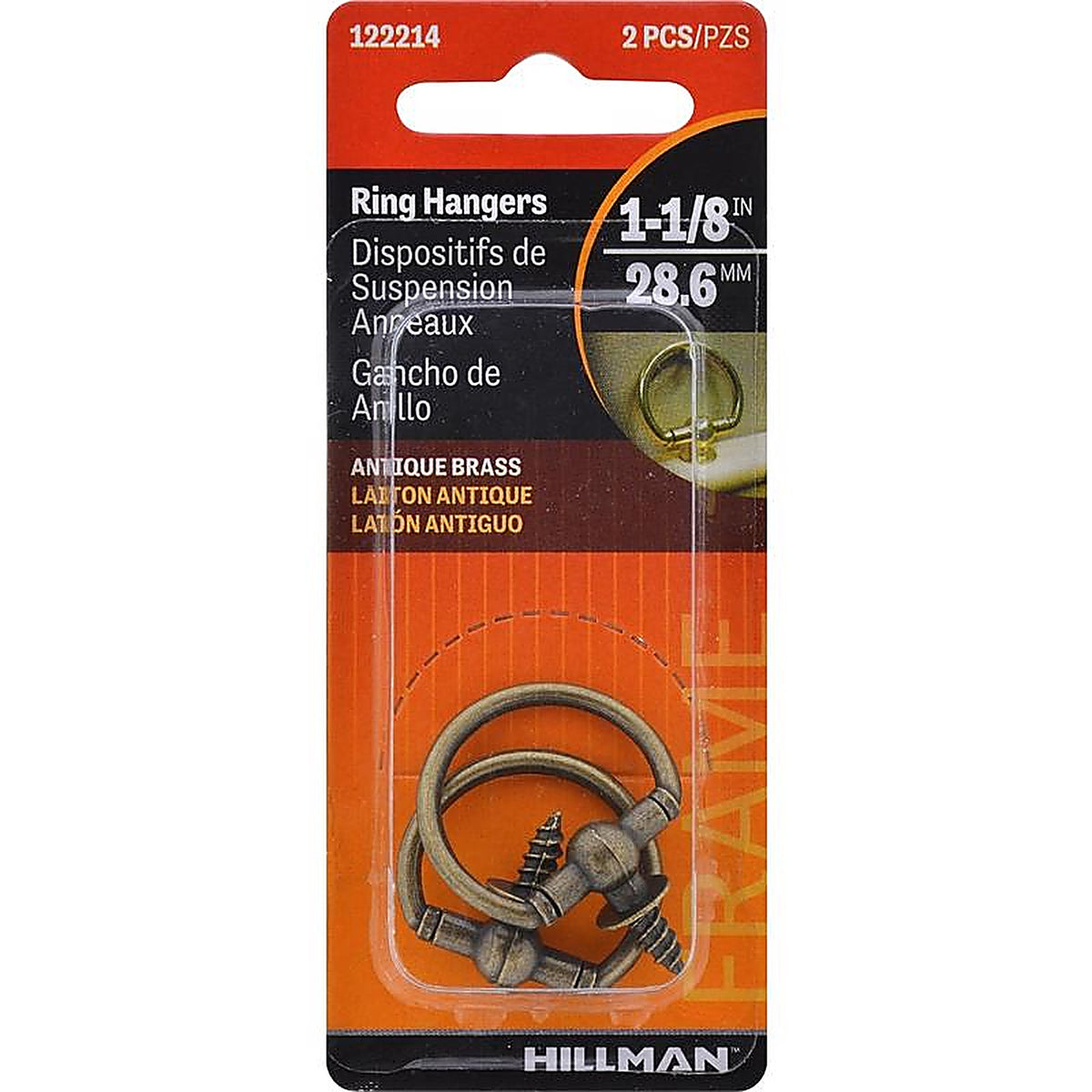 Hillman - 122214 - AnchorWire Antique Round Ring Hanger 2 pk