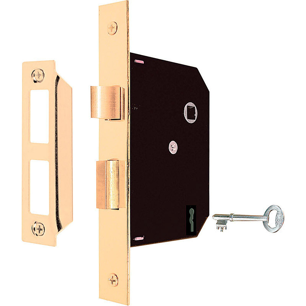 Prime-Line - E2294 - Security Bright Brass Mortise Replacement Lock Assembly Grade 1 1-3/4 in.