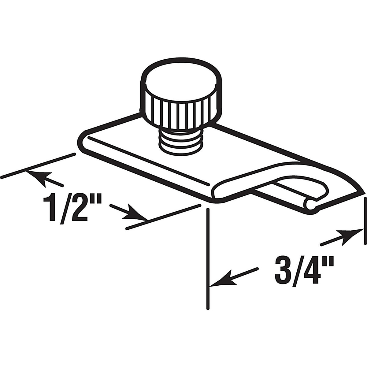 Prime-Line - PL7955 - Mill Aluminum Storm Door Panel Clip For 1/2 inch - 8/Pack