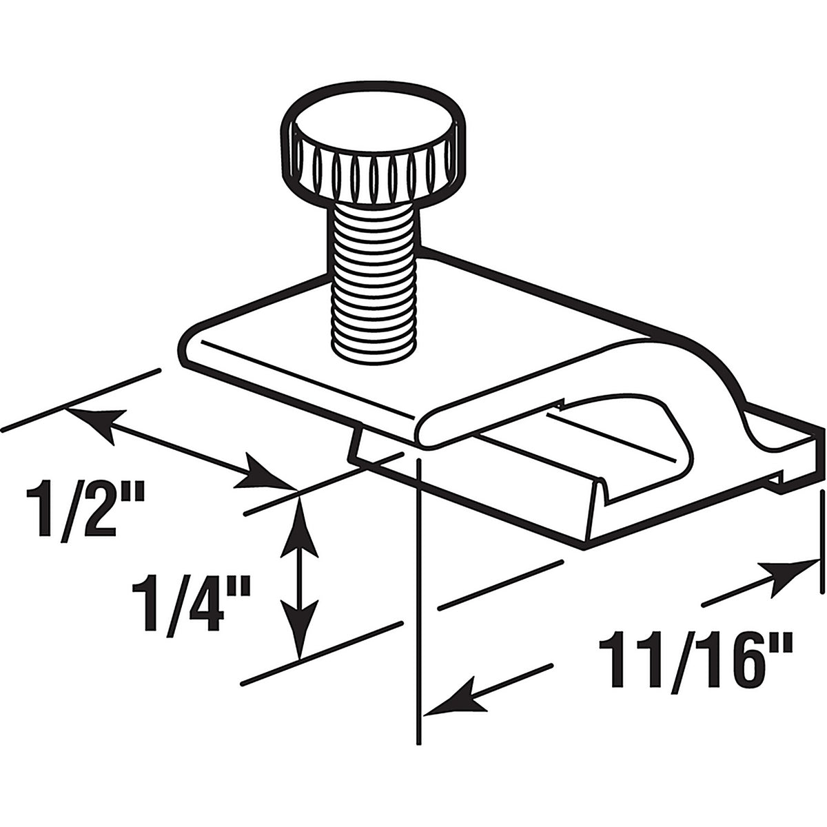 Prime-Line - PL7953 - Mill Aluminum Storm Door Panel Clip For 1/2 inch 8 pk