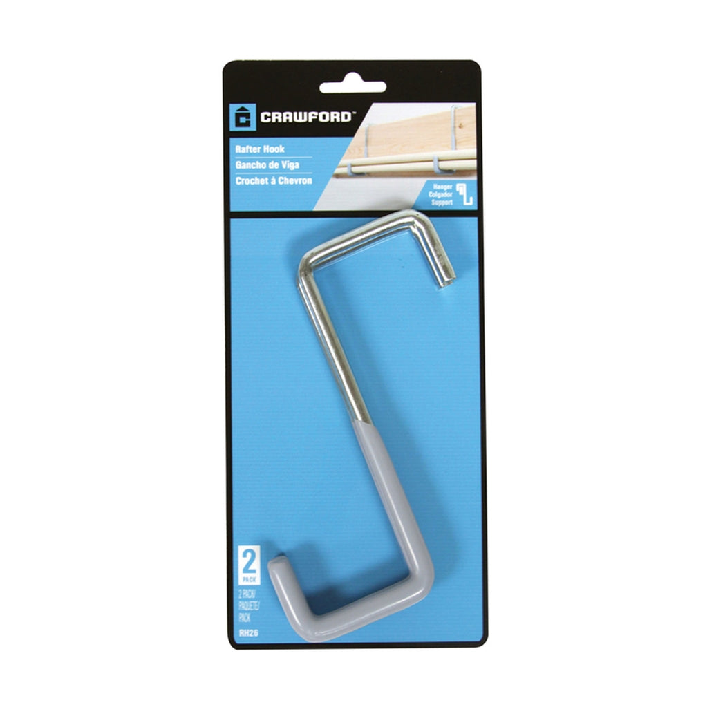 Crawford - RH26-25 - 5.75 in. L Vinyl Coated Gray Steel Large Rafter Hook 20 lb. capacity - 1/Pack