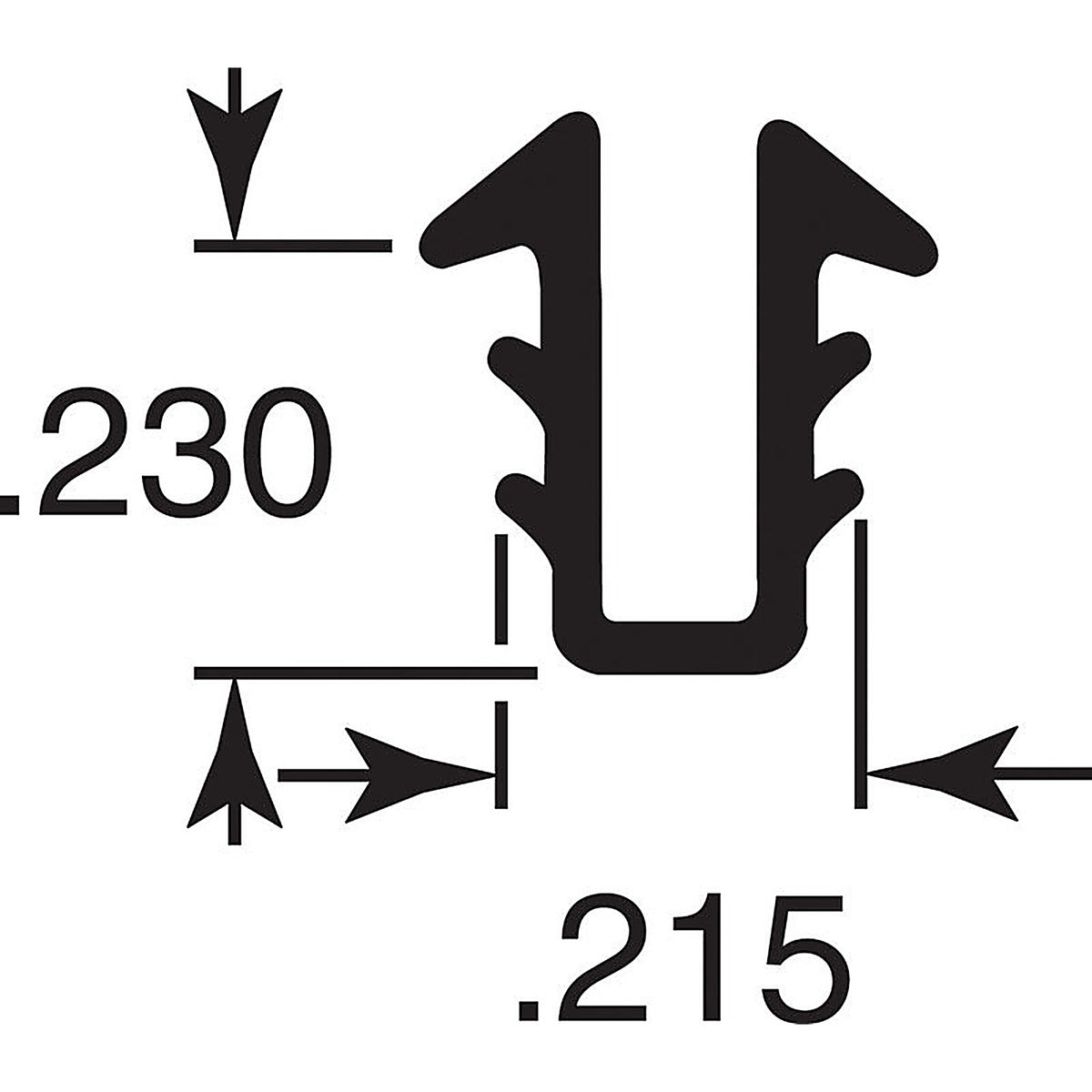 Prime-Line - P7735 - Gray Glazing Channel - 1/Pack