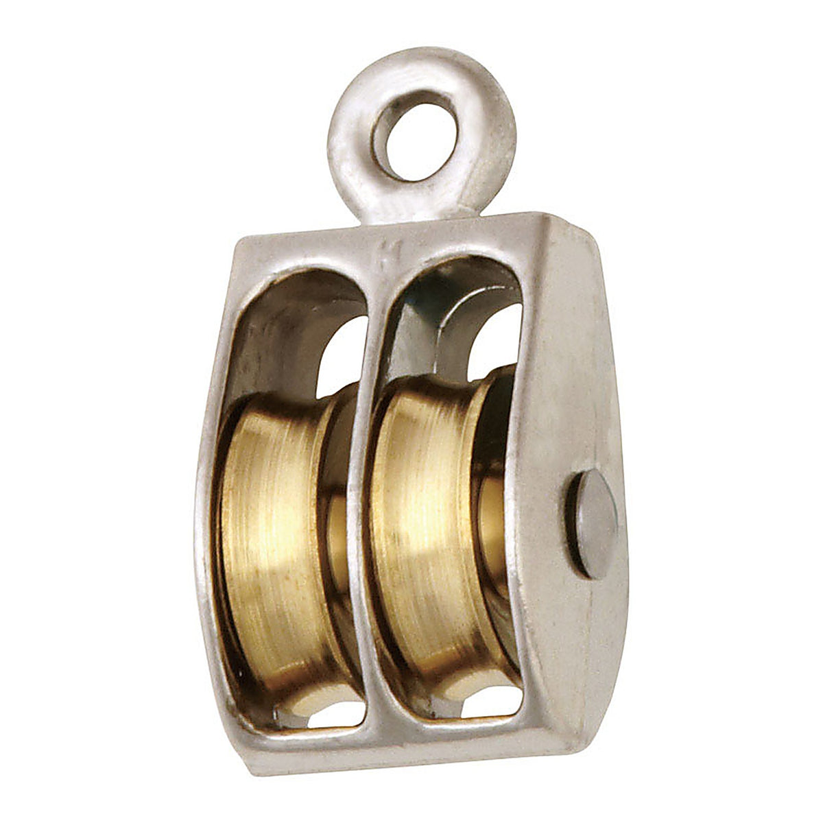 Campbell - T7655212N - 1 in. D Nickel Copper Ridge Eye Double Sheave Rigid Eye Pulley