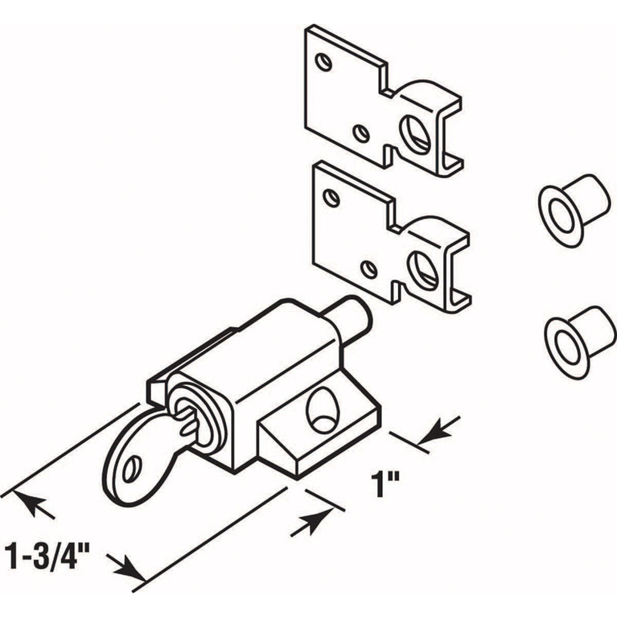 Prime-Line - U9861 - Zinc Indoor Patio Door Keyed Lock
