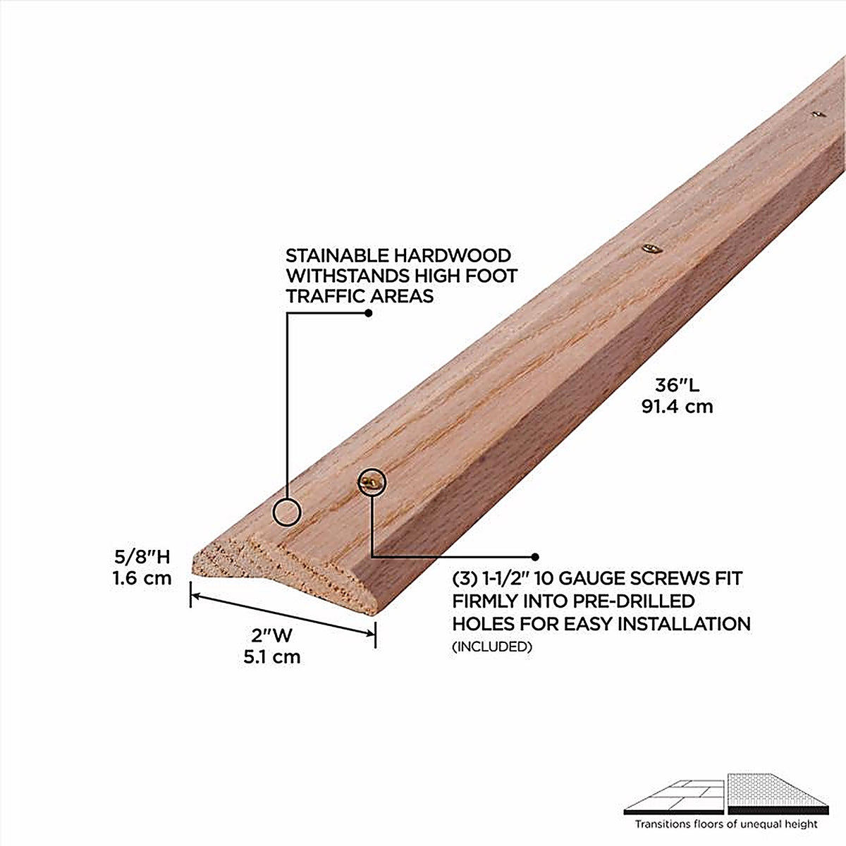 M-D - 85415 - 0.5 in. H x 36 in. L Unfinished Wood Trim