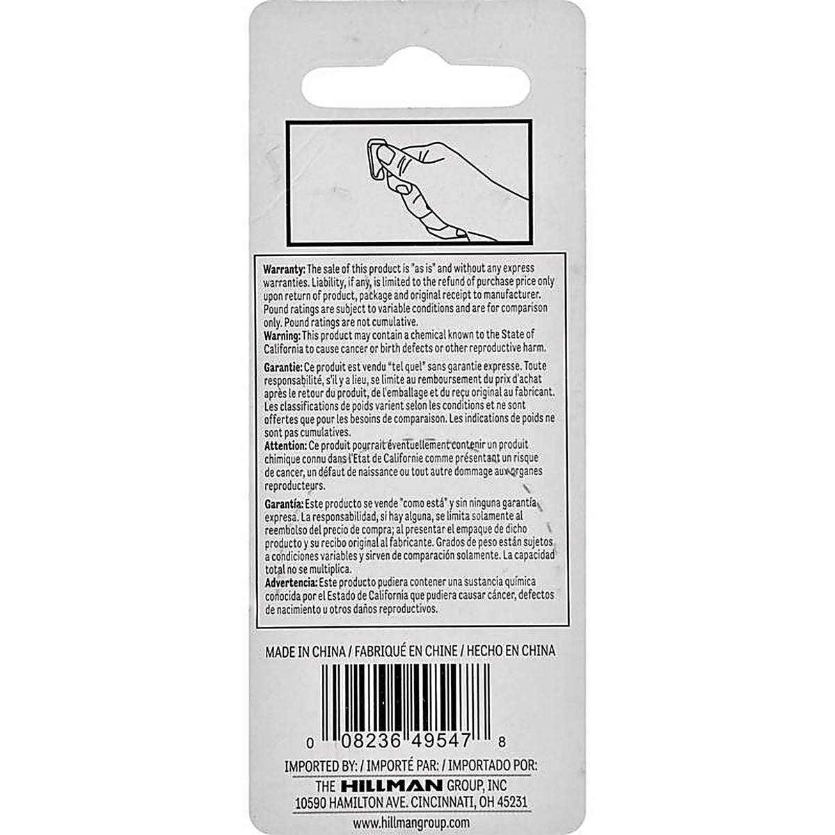 Hillman - 122210 - AnchorWire Gilt Push Pin Picture Hook 10 lb 3 pk