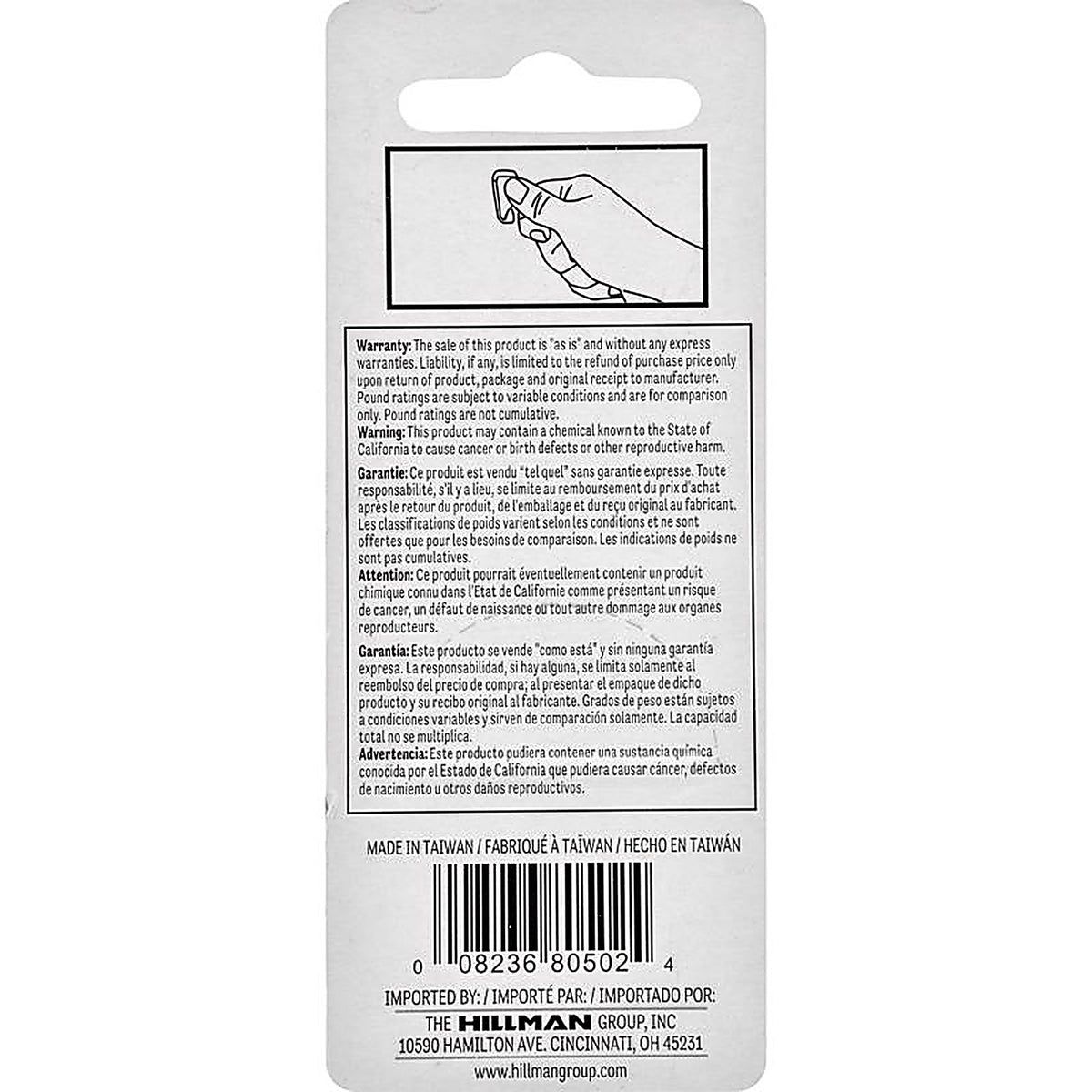 Hillman - 122263 - AnchorWire Gilt Gold Push Pin Picture Hook 10 lb 3 pk