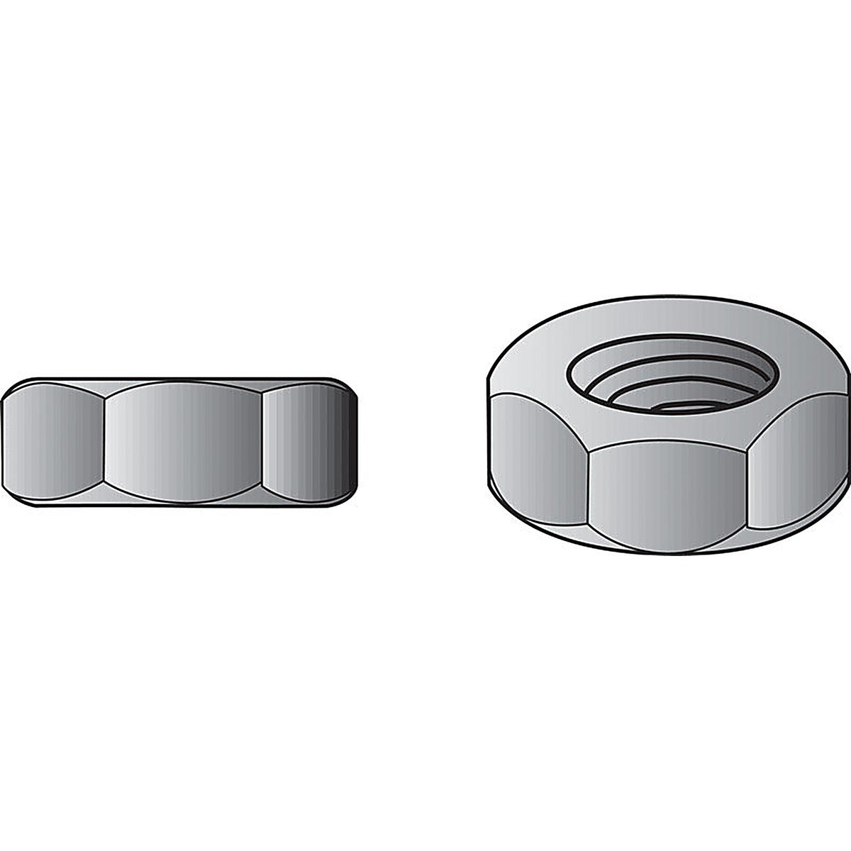 Hillman - 160500 - 1/4 in. Zinc-Plated Steel USS Hex Nut - 100/Pack