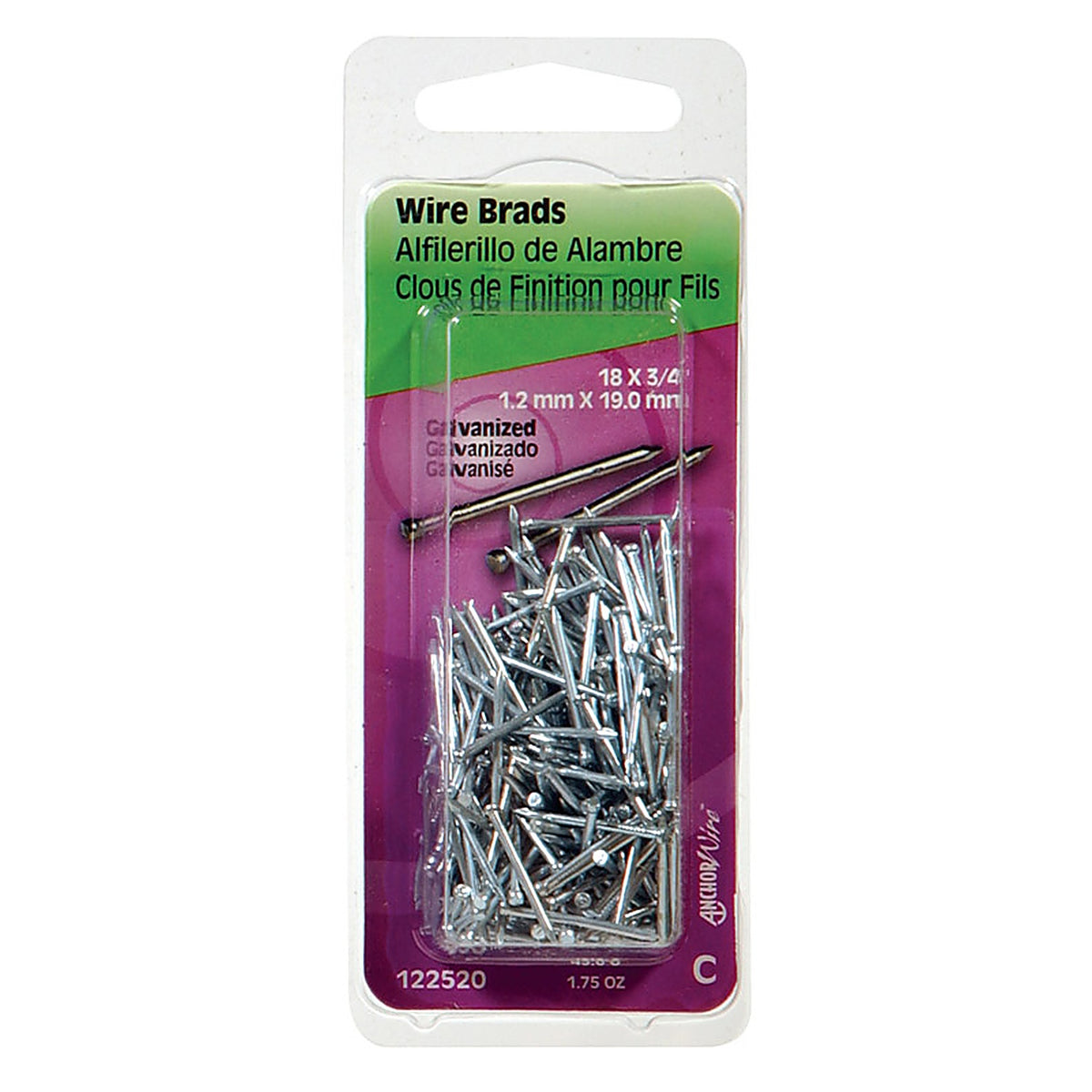 Hillman - 122520 - 18 Ga. x 3/4 in. L Galvanized Steel Brad Nails - 1/Pack 1.75 oz.