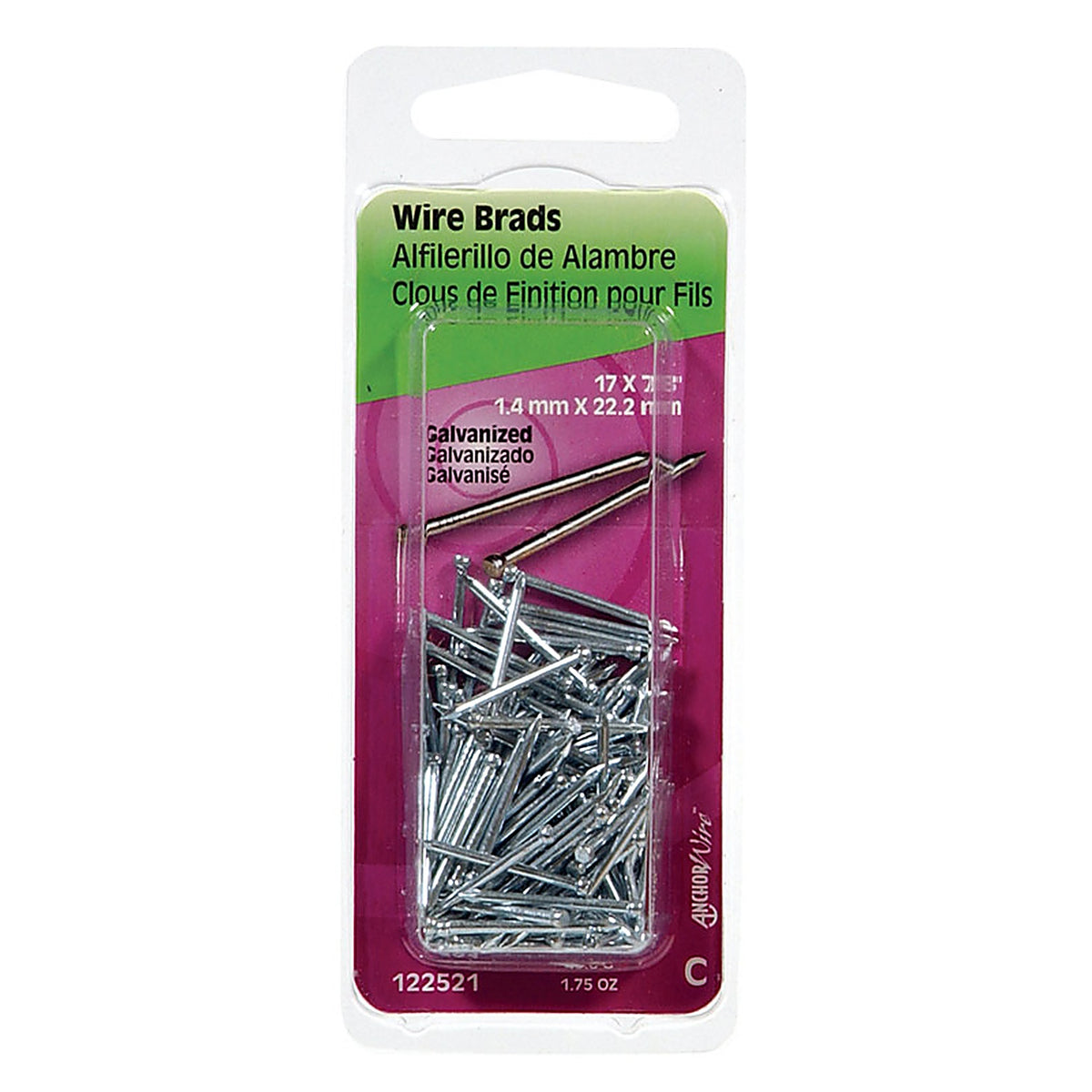 Hillman - 122521 - 17 Ga. x 7/8 in. L Galvanized Steel Brad Nails - 1/Pack 1.75 oz.