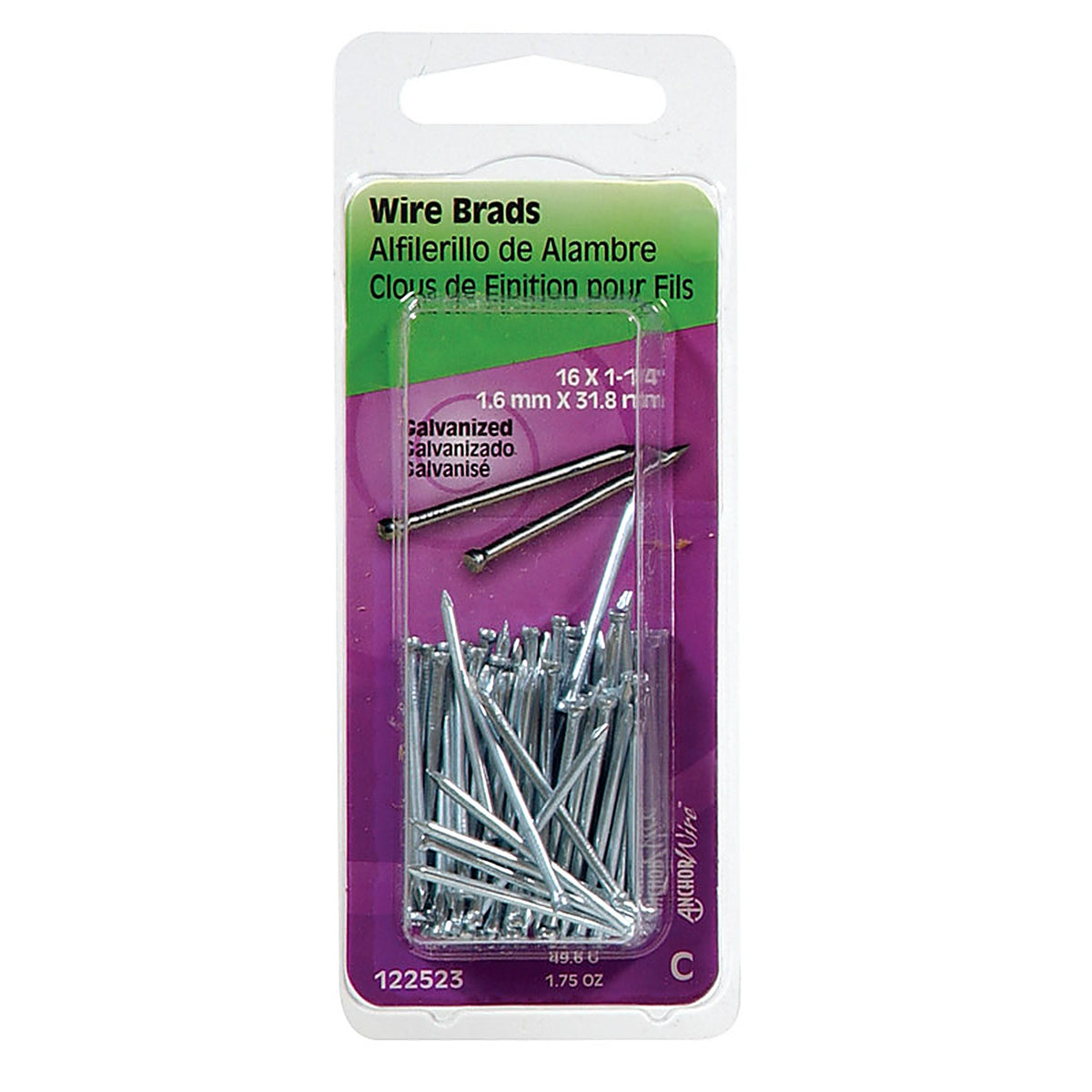 Hillman - 122523 - 16 Ga. x 1-1/4 in. L Galvanized Steel Brad Nails - 1/Pack 1.75 oz.