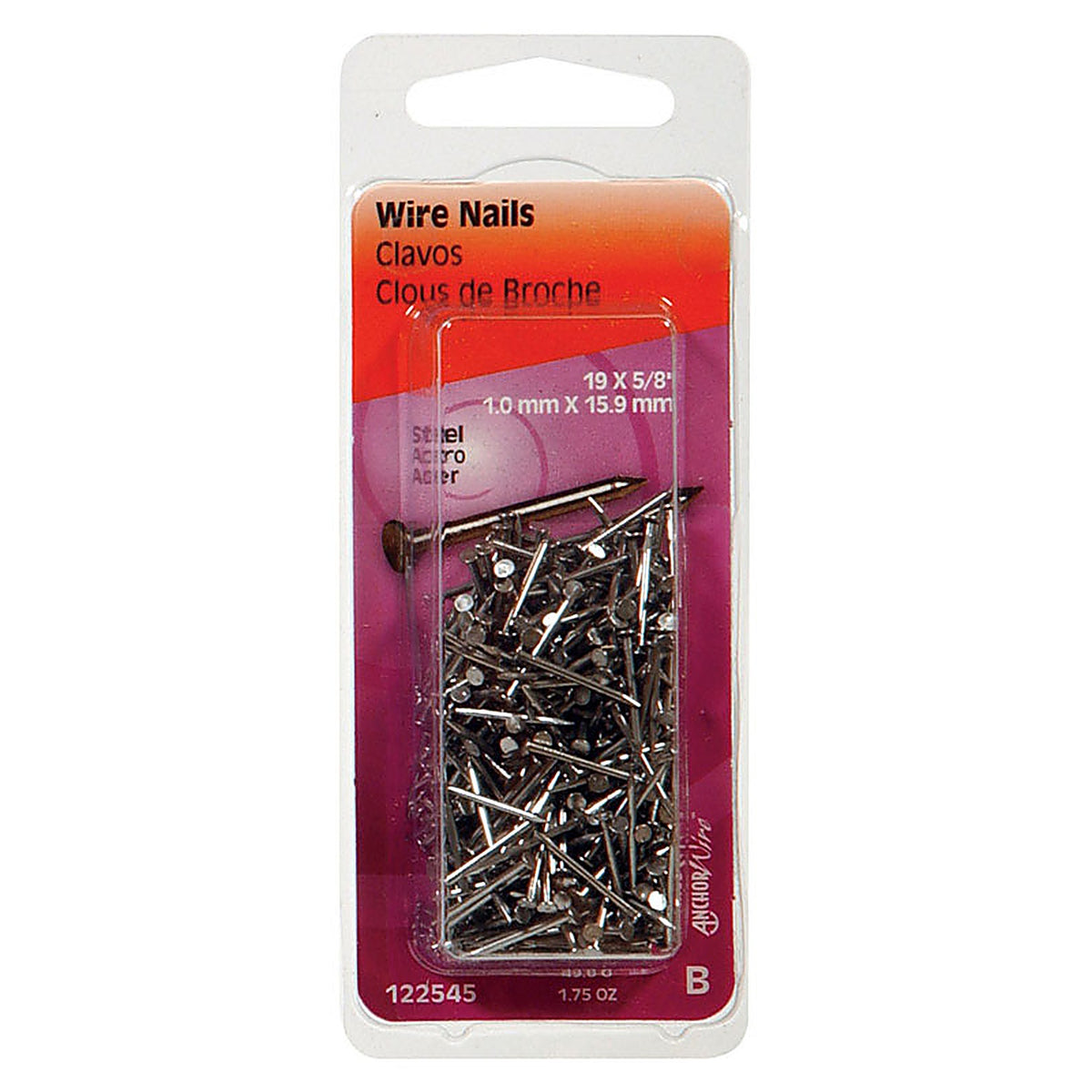 Hillman - 122545 - 5/8 in. Wire Bright Steel Nail Flat