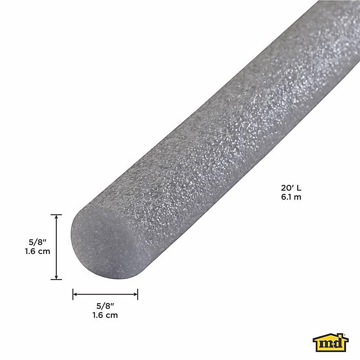 M-D - 71506 - Gray Polyethylene Caulk Backer Rod For Driveways and Sidewalks, Gaps and Openings