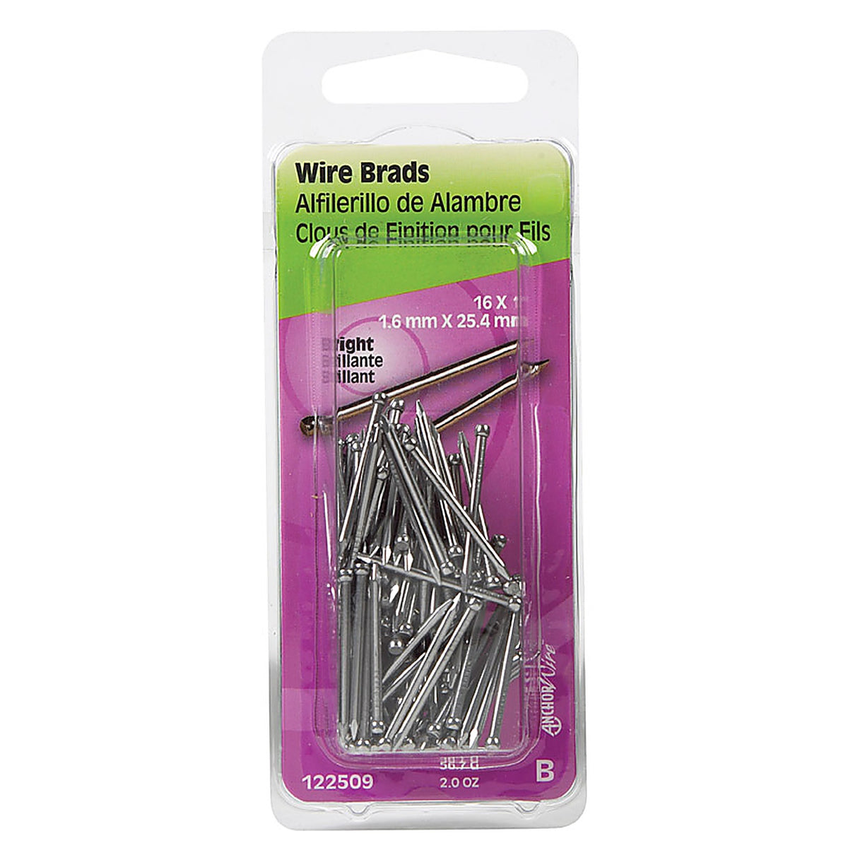 Hillman - 122509 - 16 Ga. x 1 in. L Bright Steel Brad Nails - 1/Pack 2 oz.