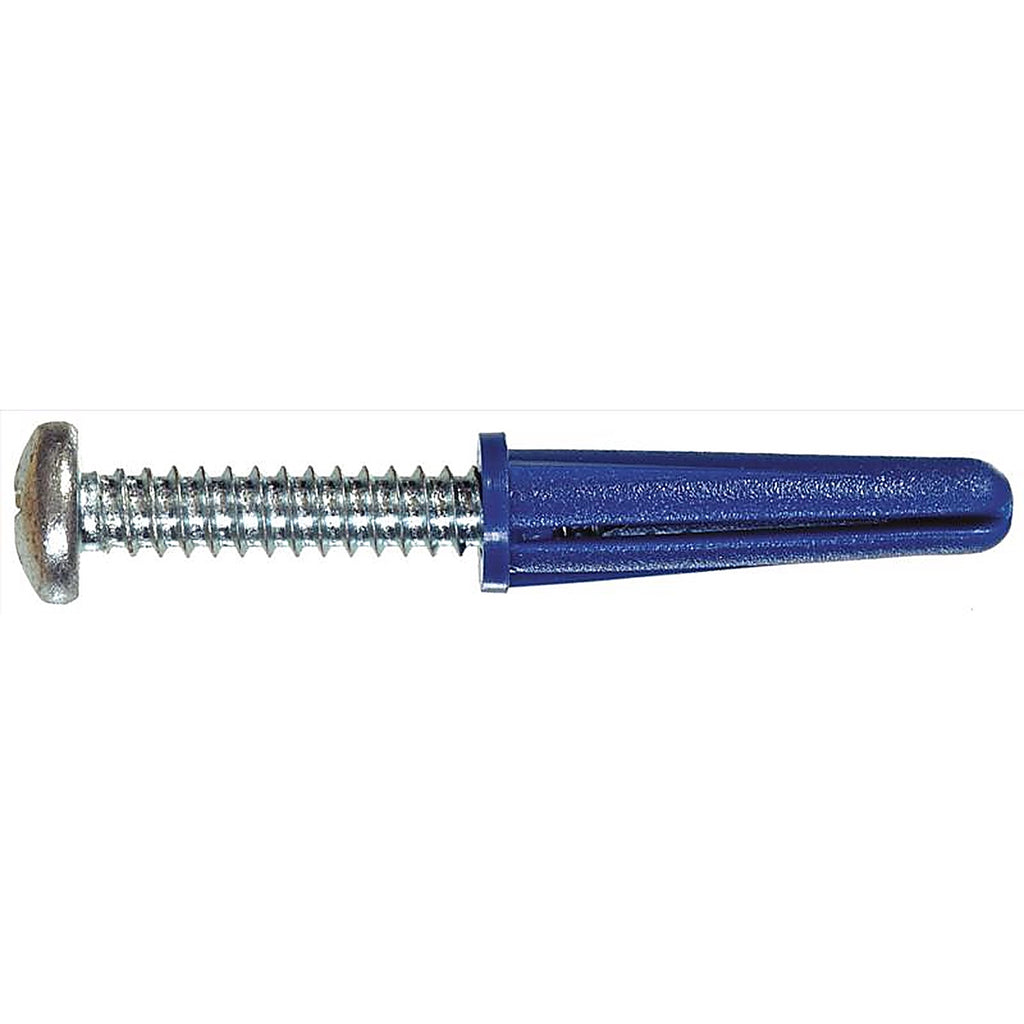 Hillman - 41404 - .19 in. Dia. x 1 in. L Plastic Pan Head Conical Anchor - 25/Pack
