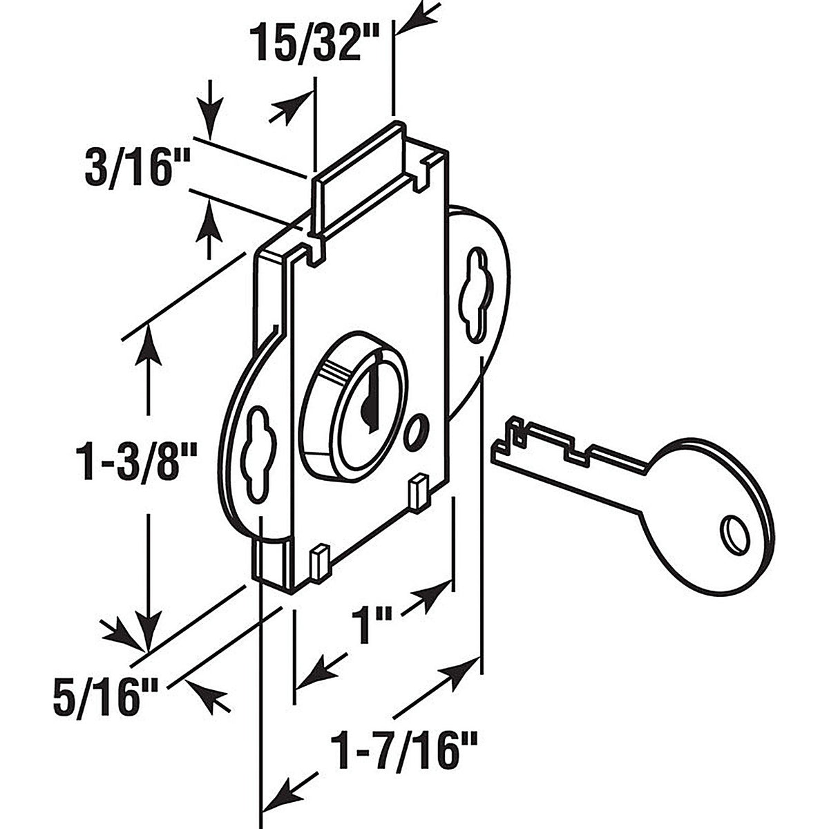 Prime-Line - S4048 - Brass Plated Steel Counter Clockwise Mailbox Lock