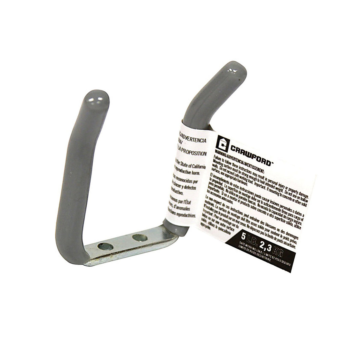 Crawford - SS21-20 - Vinyl Coated Gray Steel Small Storage Hook 5 lb. capacity - 1/Pack