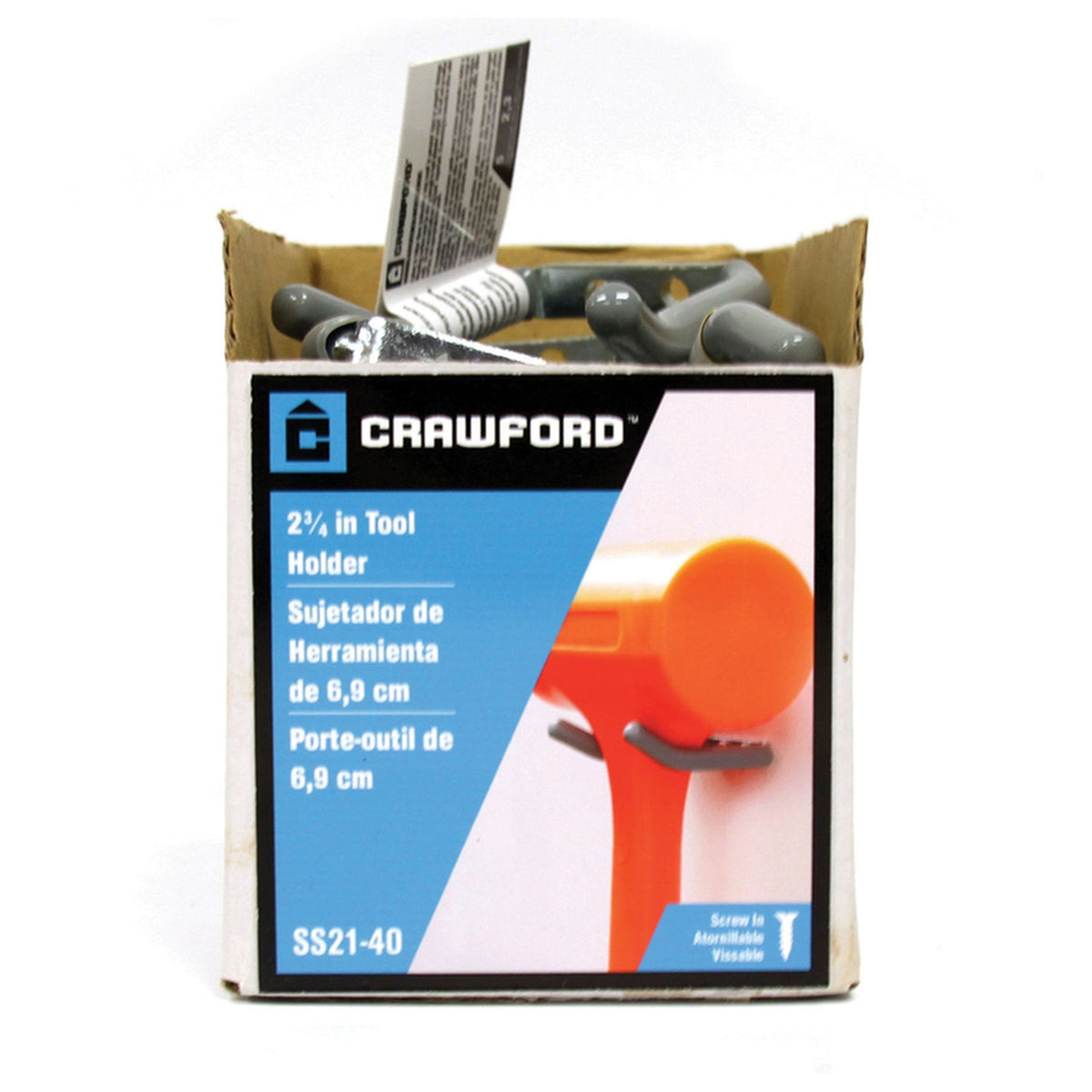 Crawford - SS21-20 - Vinyl Coated Gray Steel Small Storage Hook 5 lb. capacity - 1/Pack