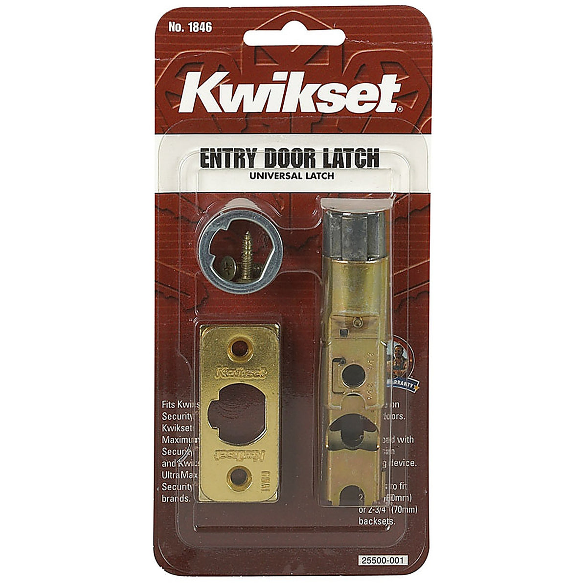 Kwikset - 81825-001 - Bright Brass Gold Steel Entry Latch - 1/Pack
